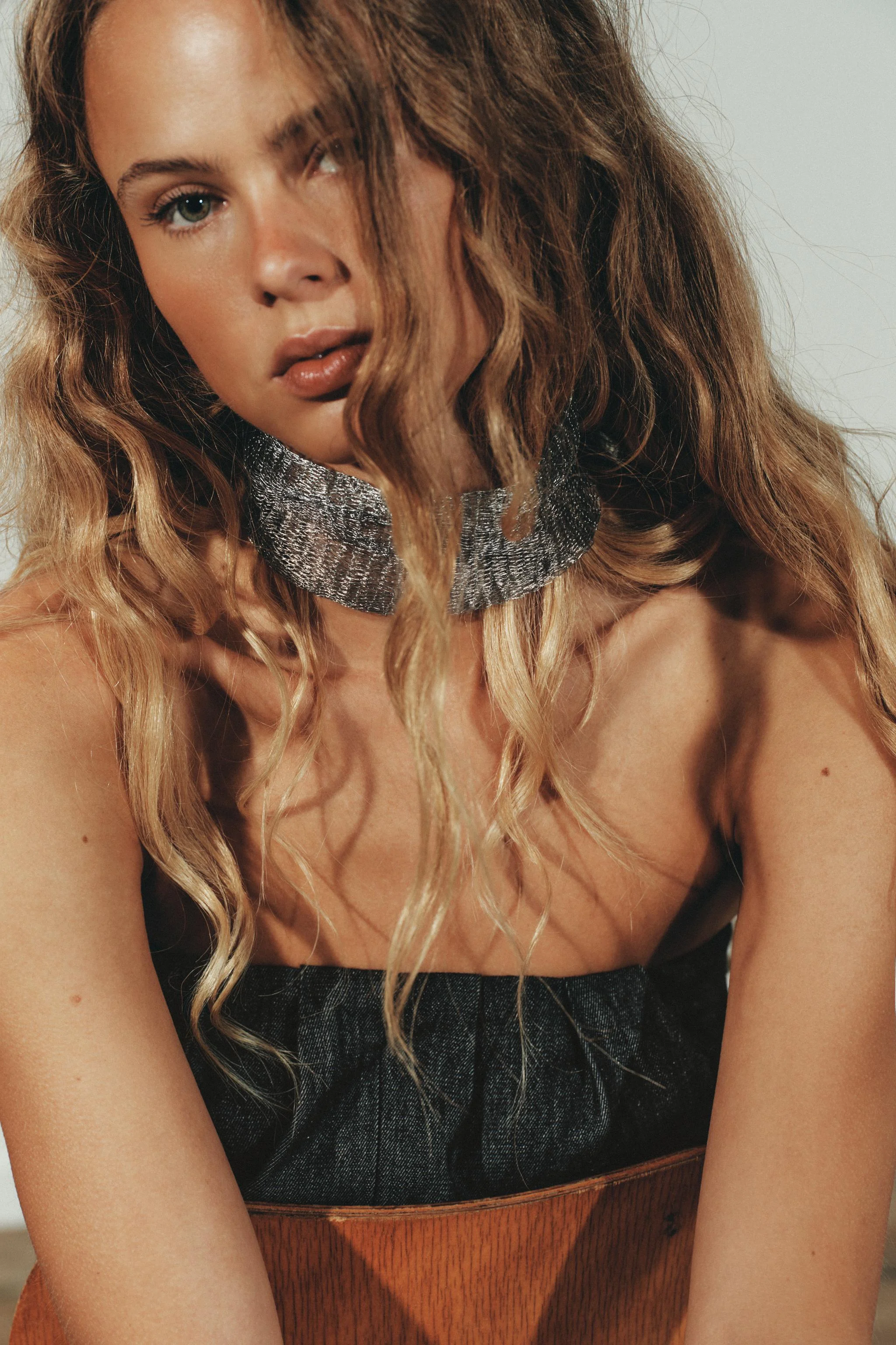 گردنبند چوکر توری فلزی