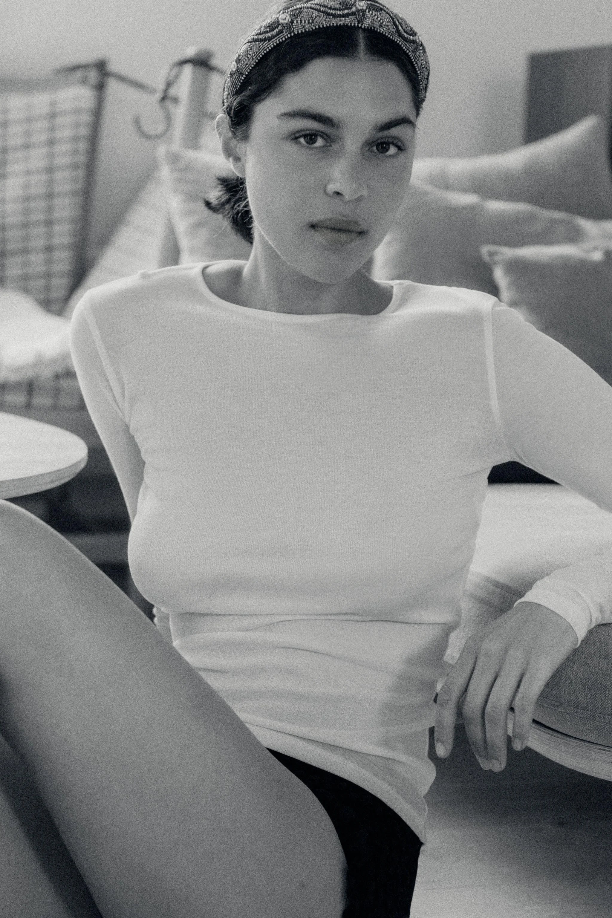 تی شرت لیوسل با جزئیات در پشت