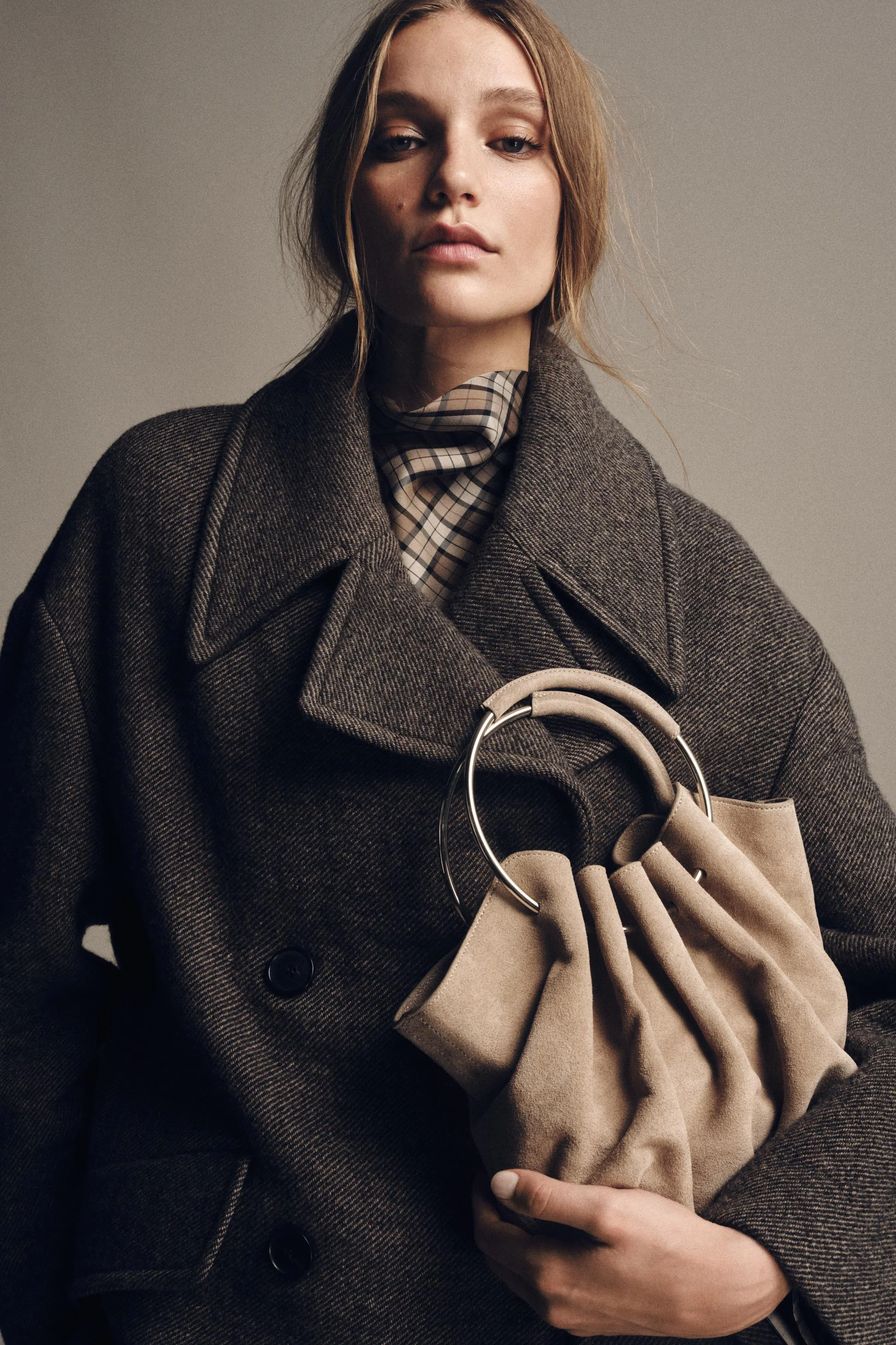 کیف سطلی جیر دو تکه با دسته محکم