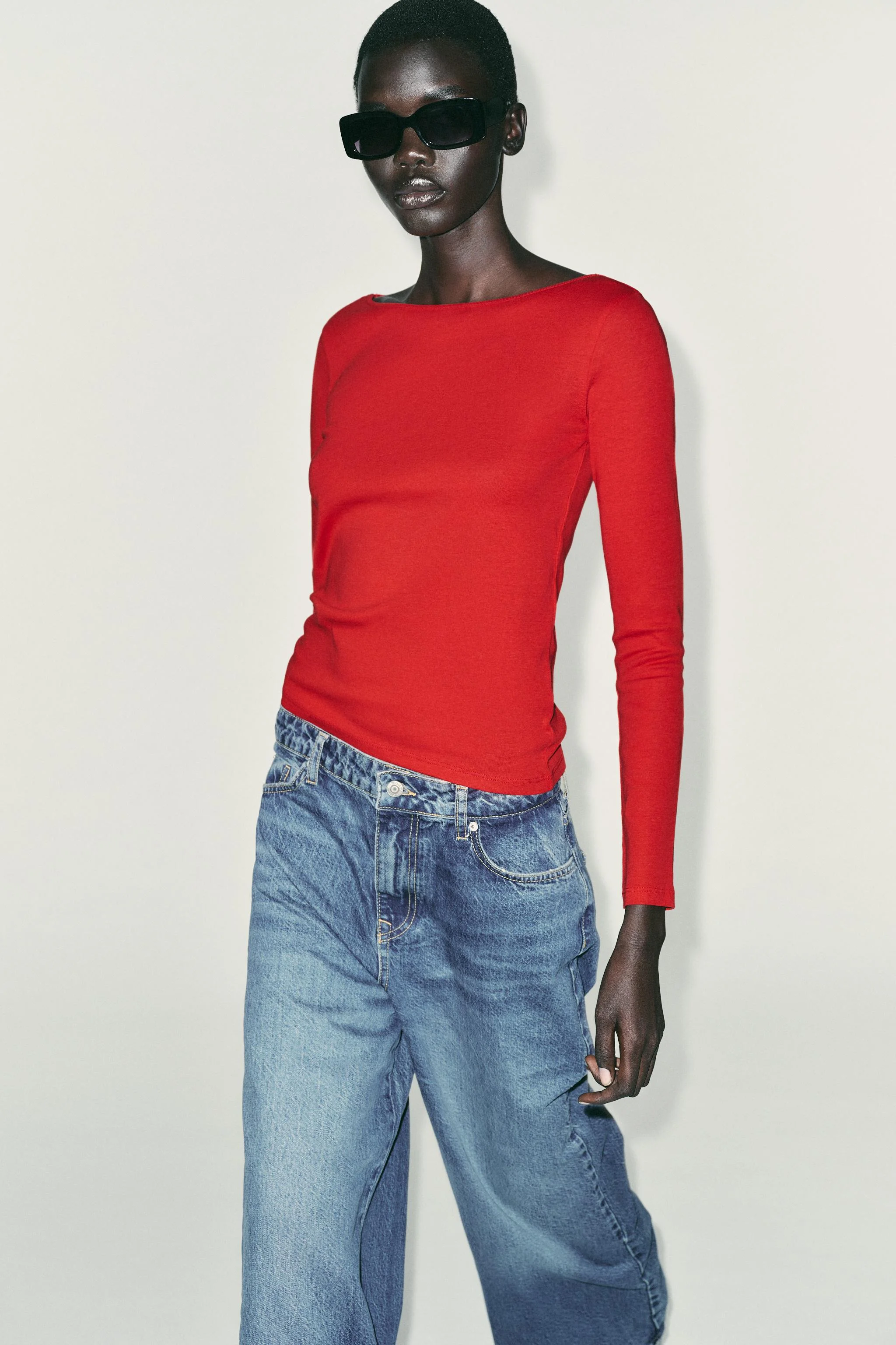 تی شرت نخی یقه قایقی