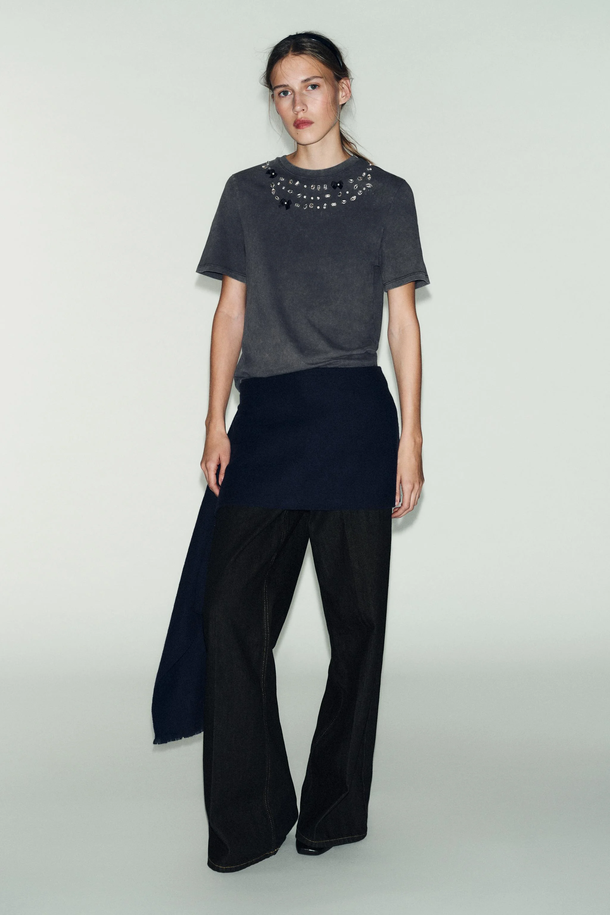 تی شرت نگین دار شسته شده