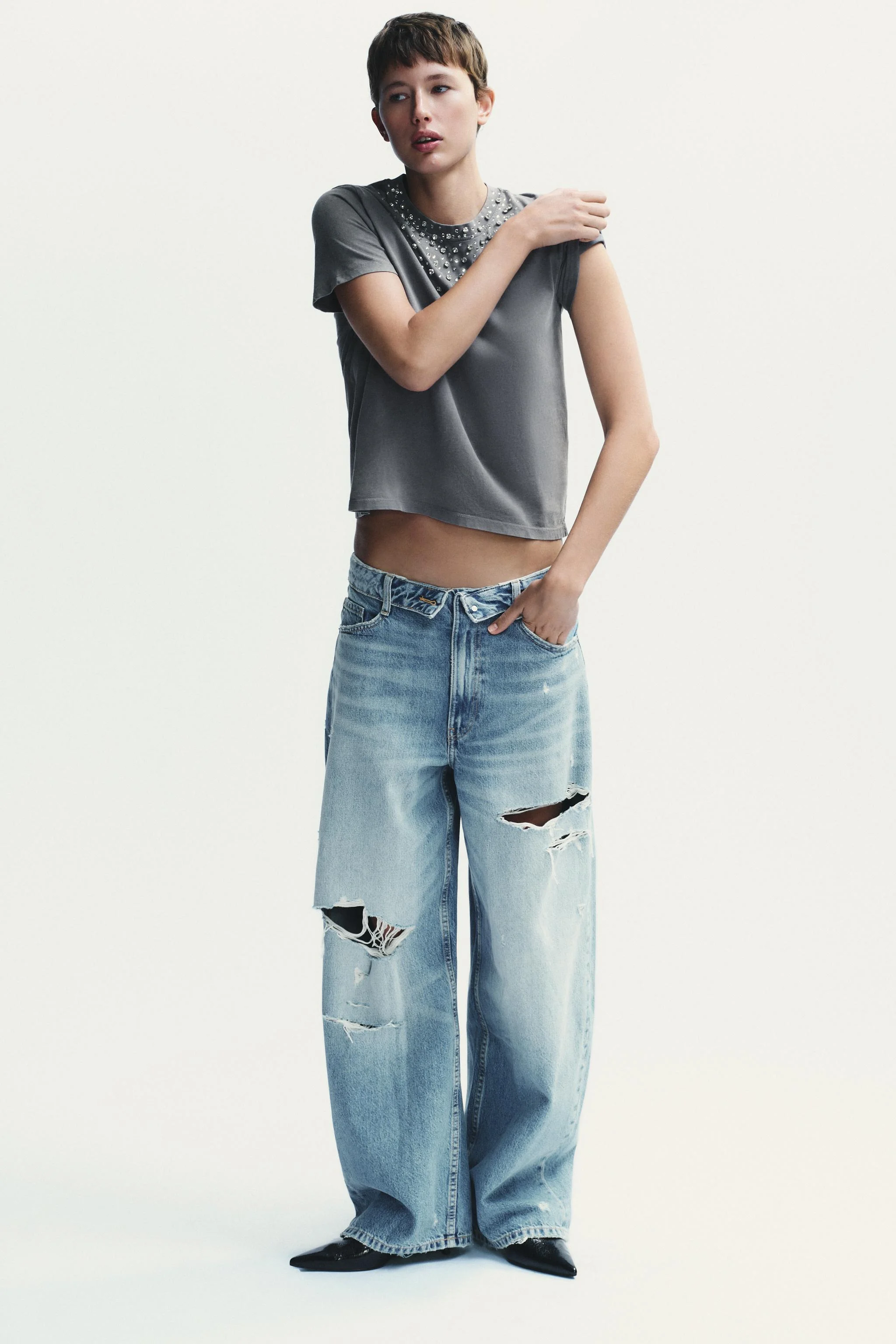 تی شرت طرح جواهر با افکت کهنه