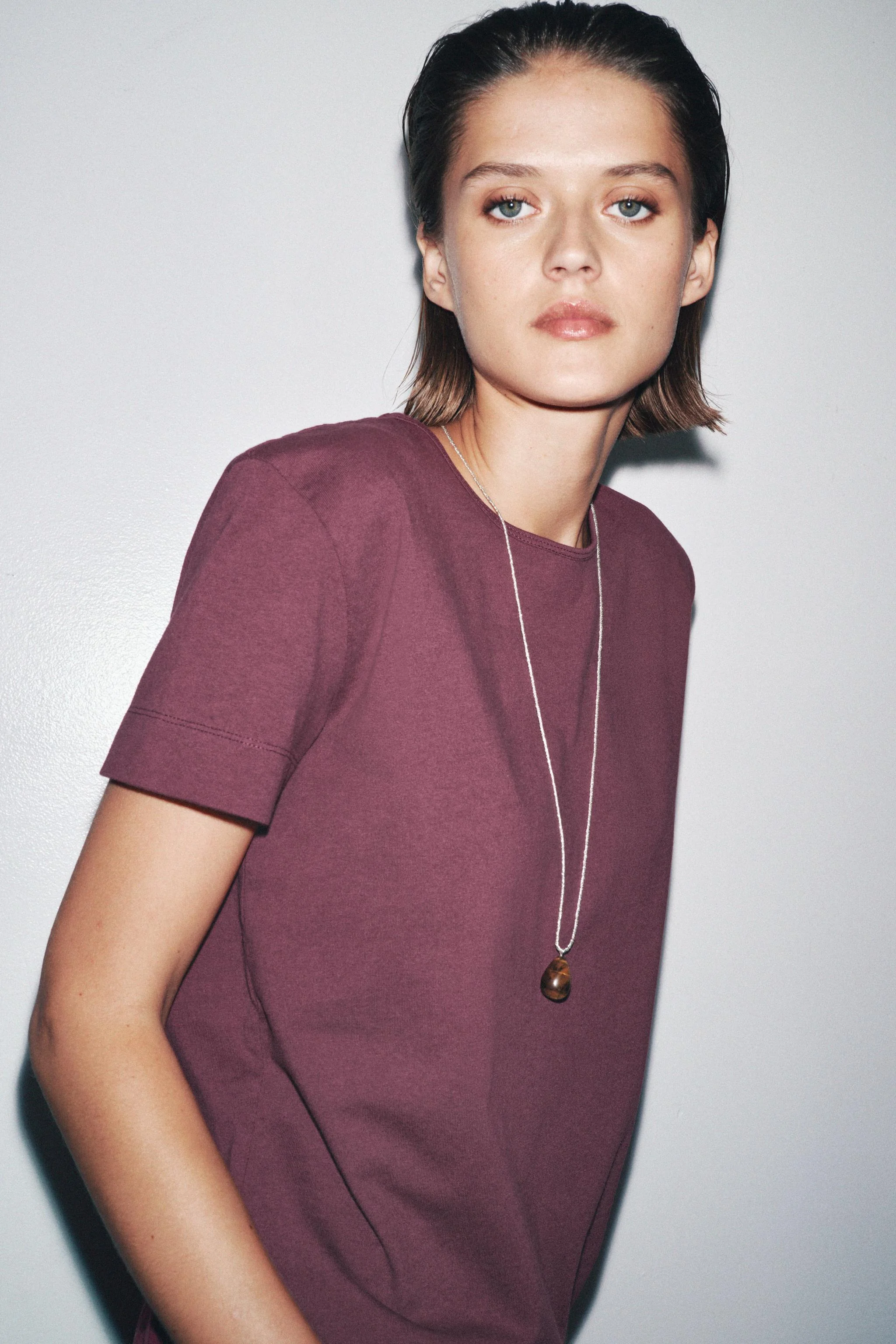 تی شرت آستین کوتاه نخی ساده