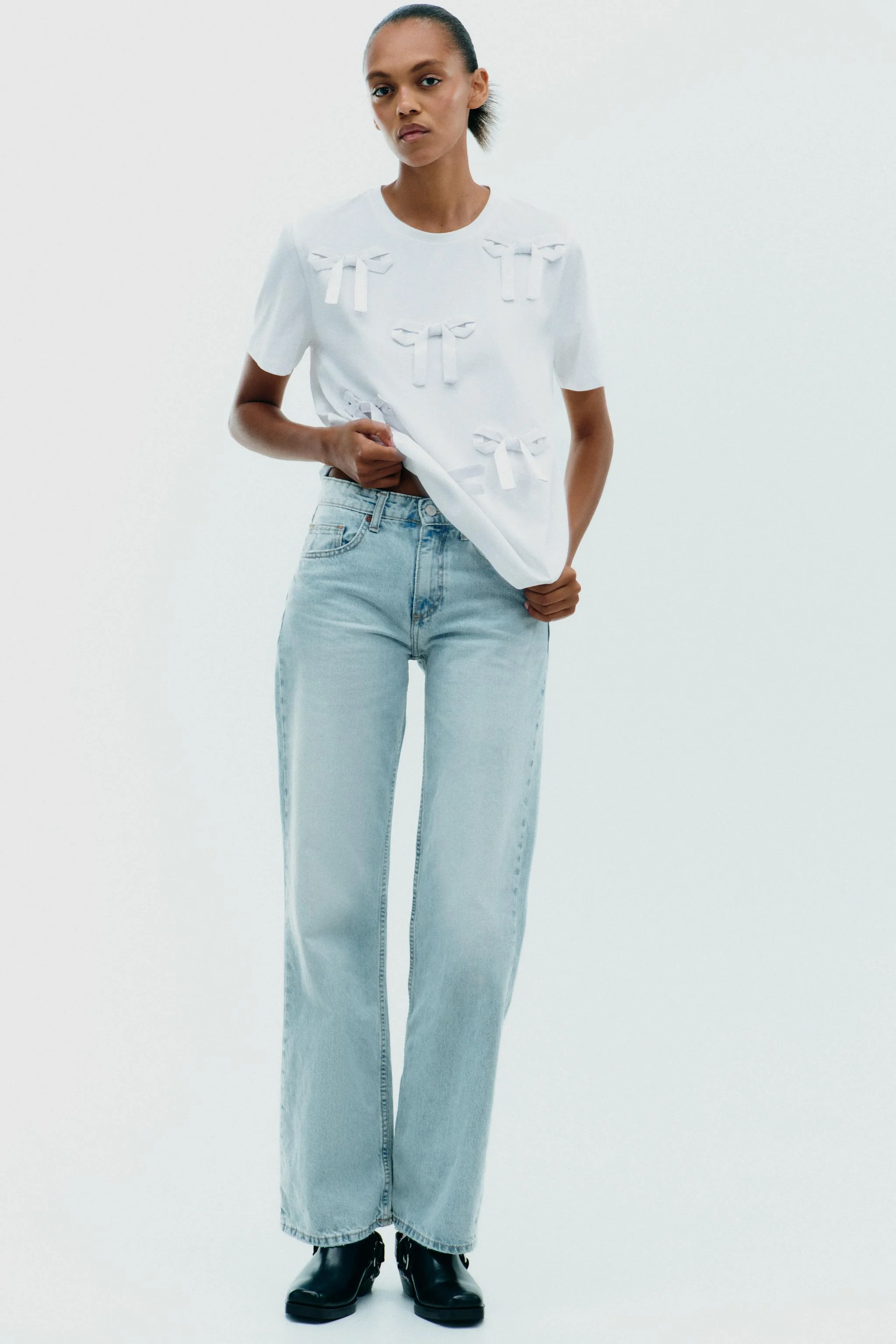 تی شرت با پاپیون