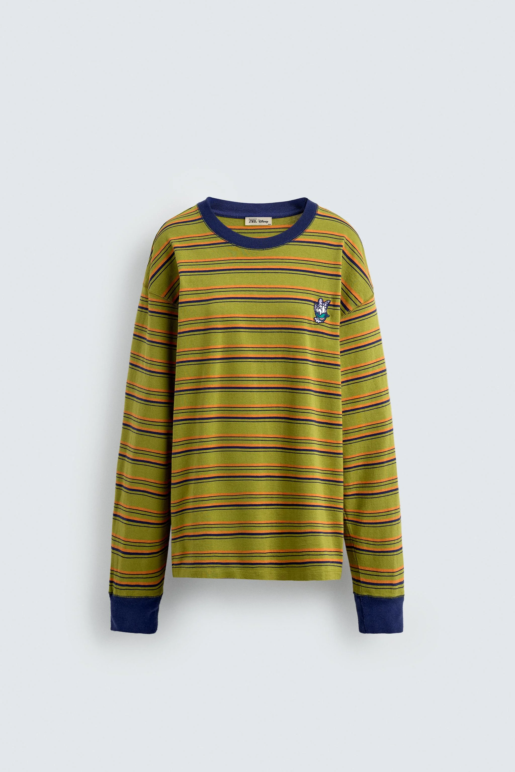 تی شرت راه راه با تکه دوزی دیزی داک هری لمبرت برای زارا ایکس دیزنی