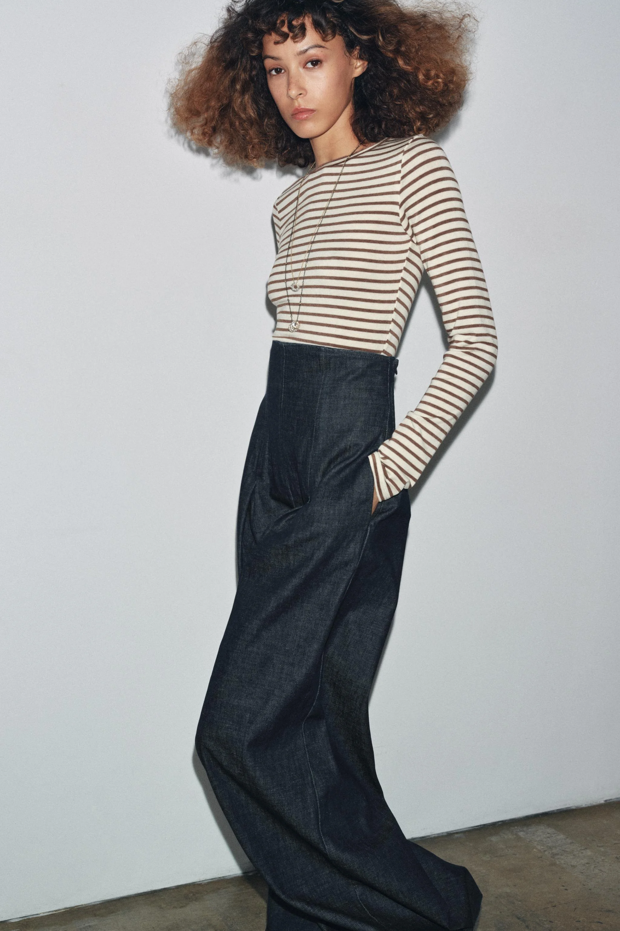 تی‌شرت آستین بلند راه راه