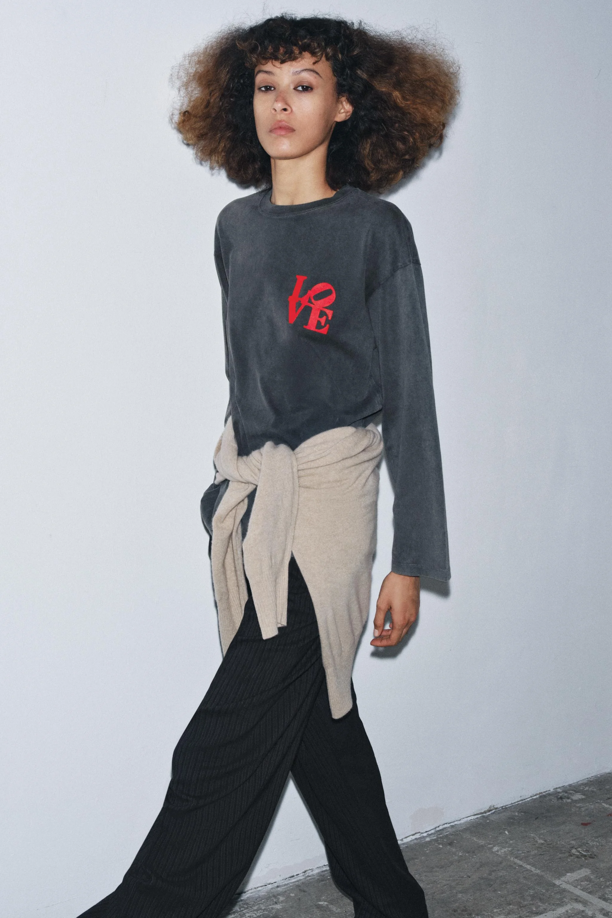 تی شرت آستین بلند شسته شده