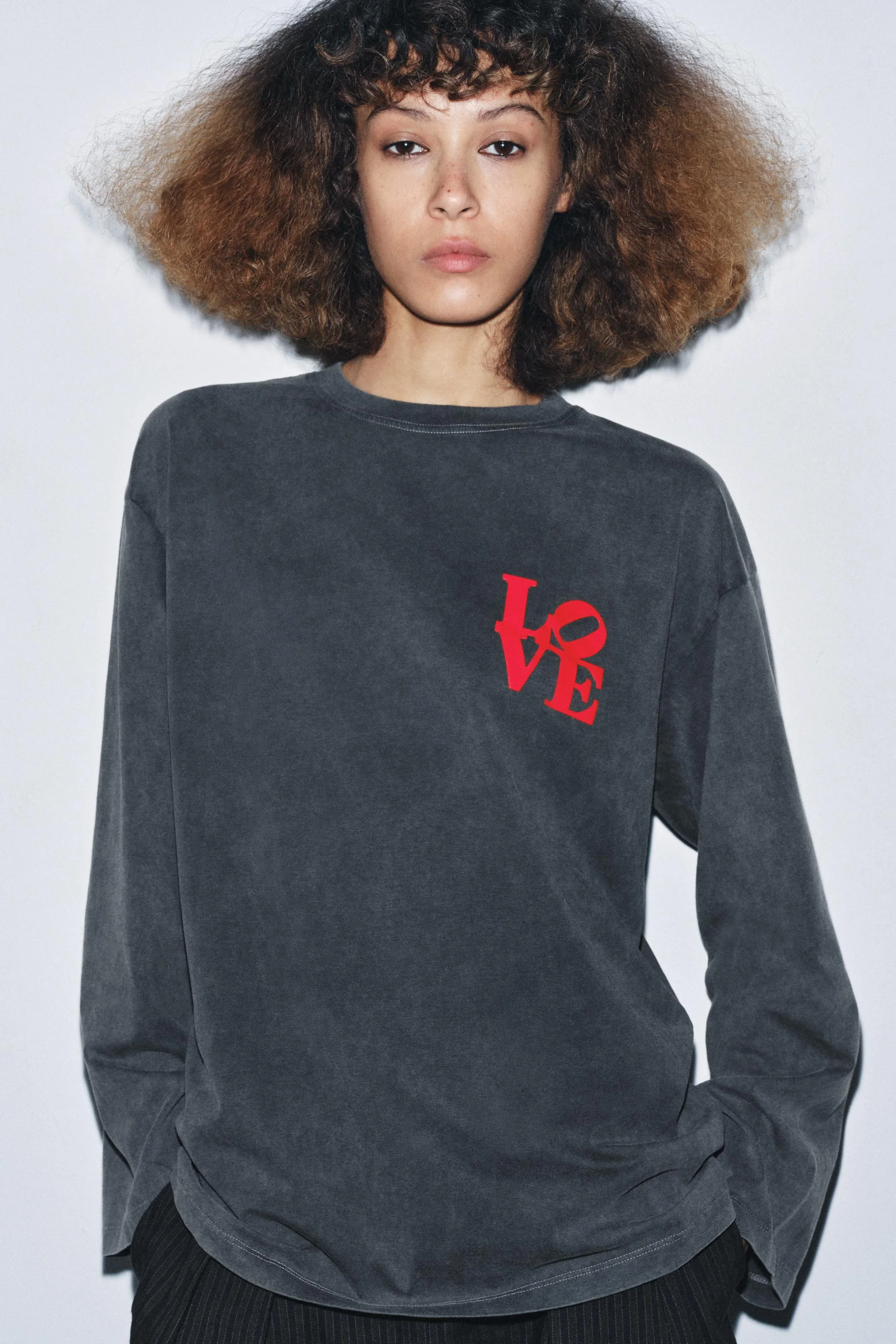 تی شرت آستین بلند شسته شده