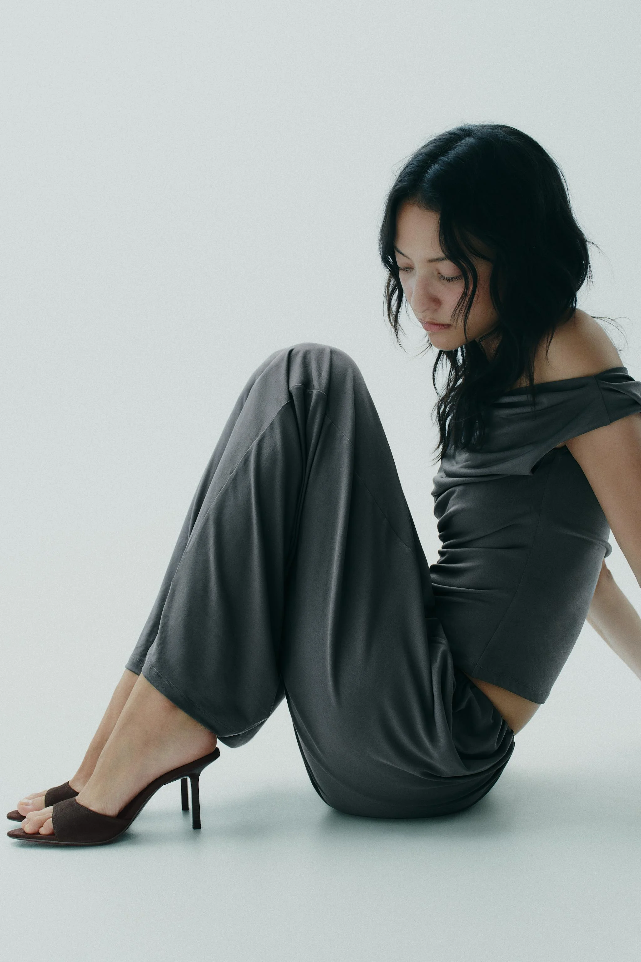 صندل پاشنه بلند از جنس جیر