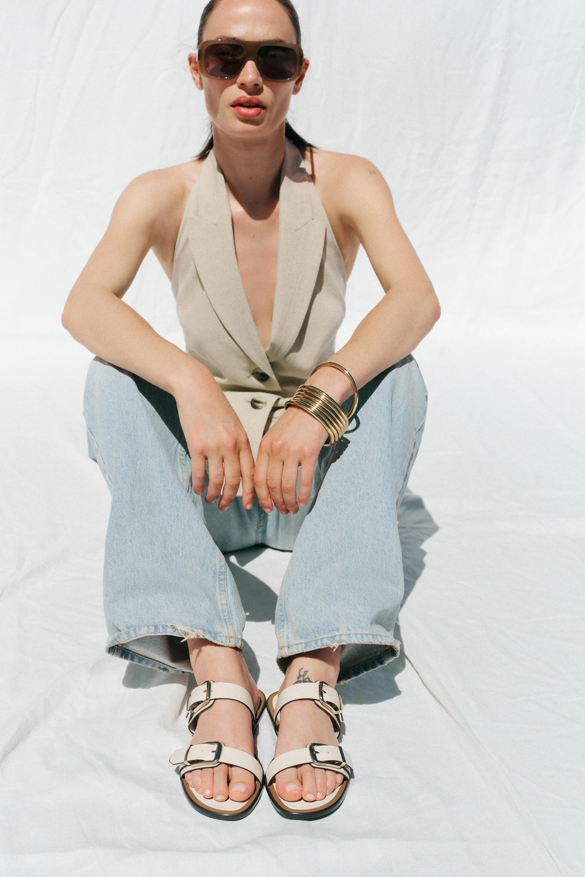 صندل های سگک دار با بند دوبل