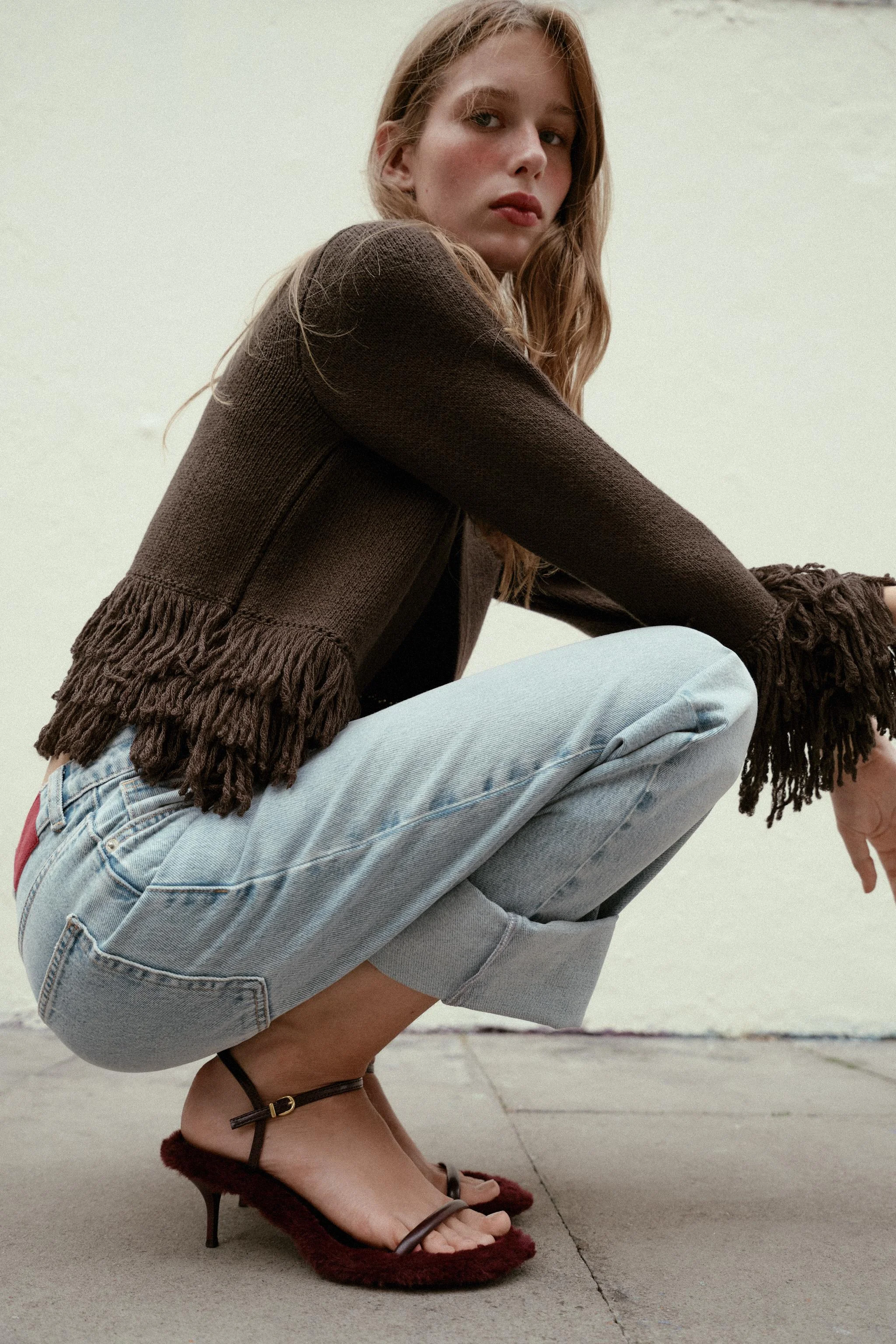 صندل پاشنه دار با کفی خز مصنوعی