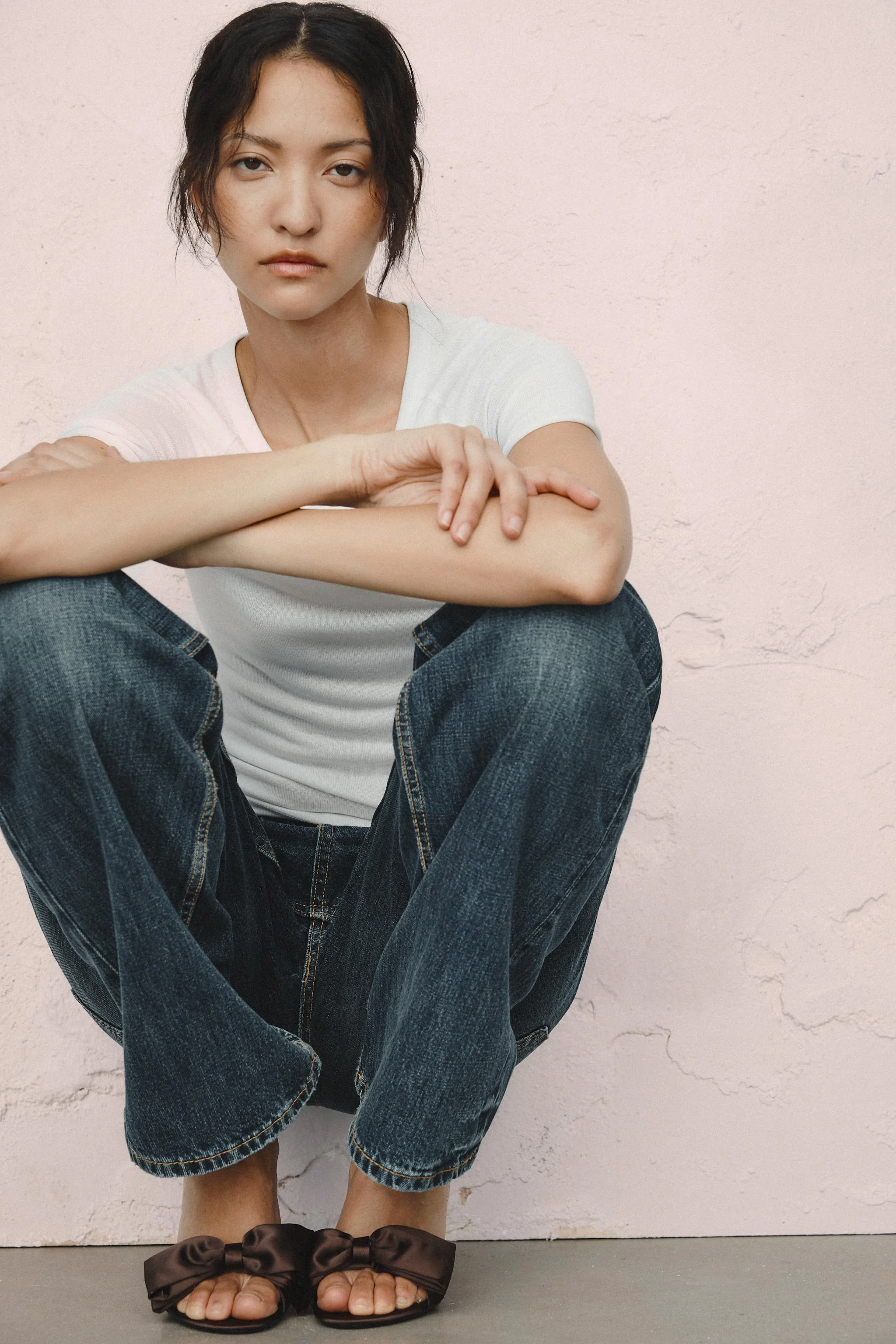 صندل های پاشنه بلند ساتن با پاپیون بزرگ