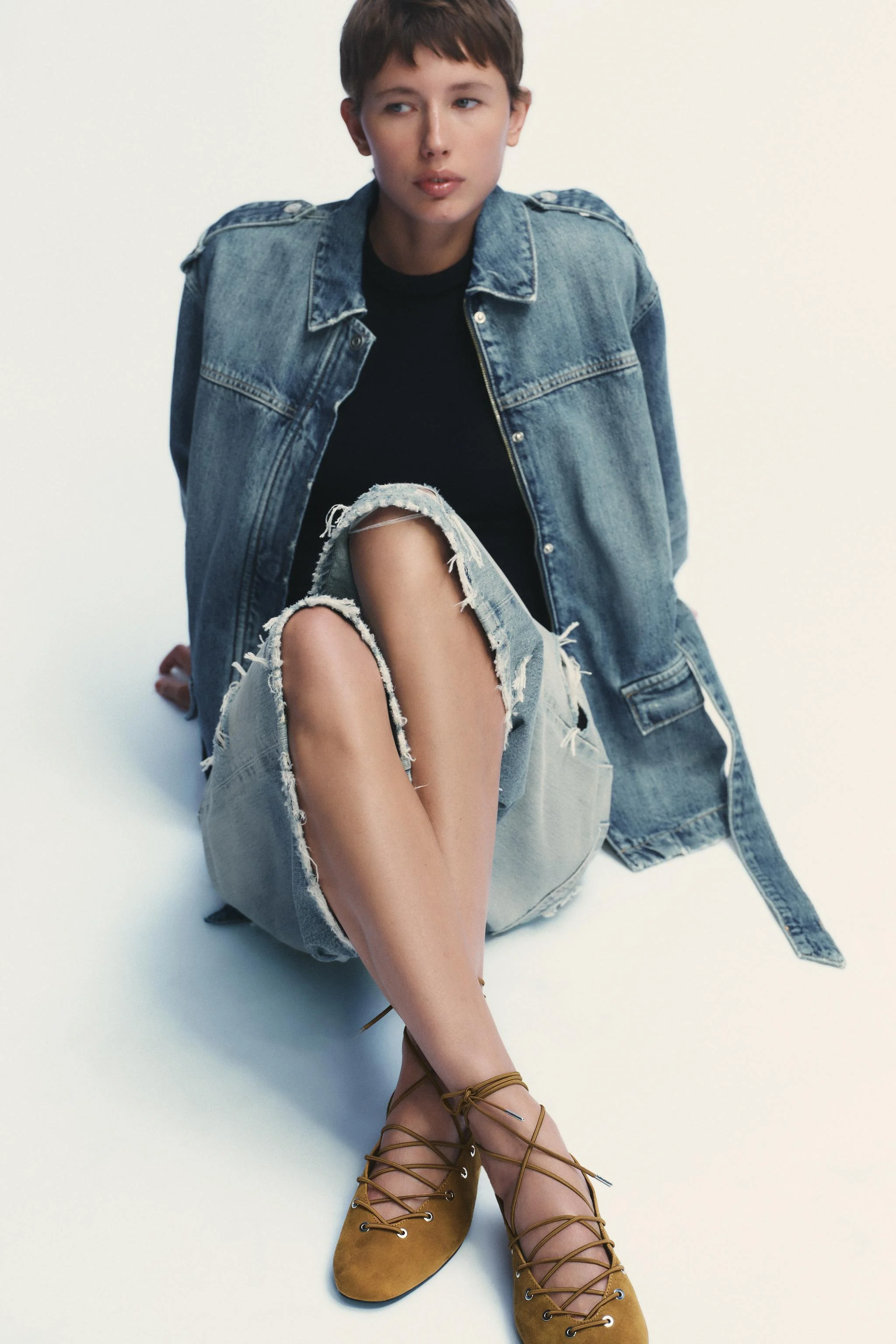 کفش های تخت بند دار جیر کفش های تخت بند دار جیر