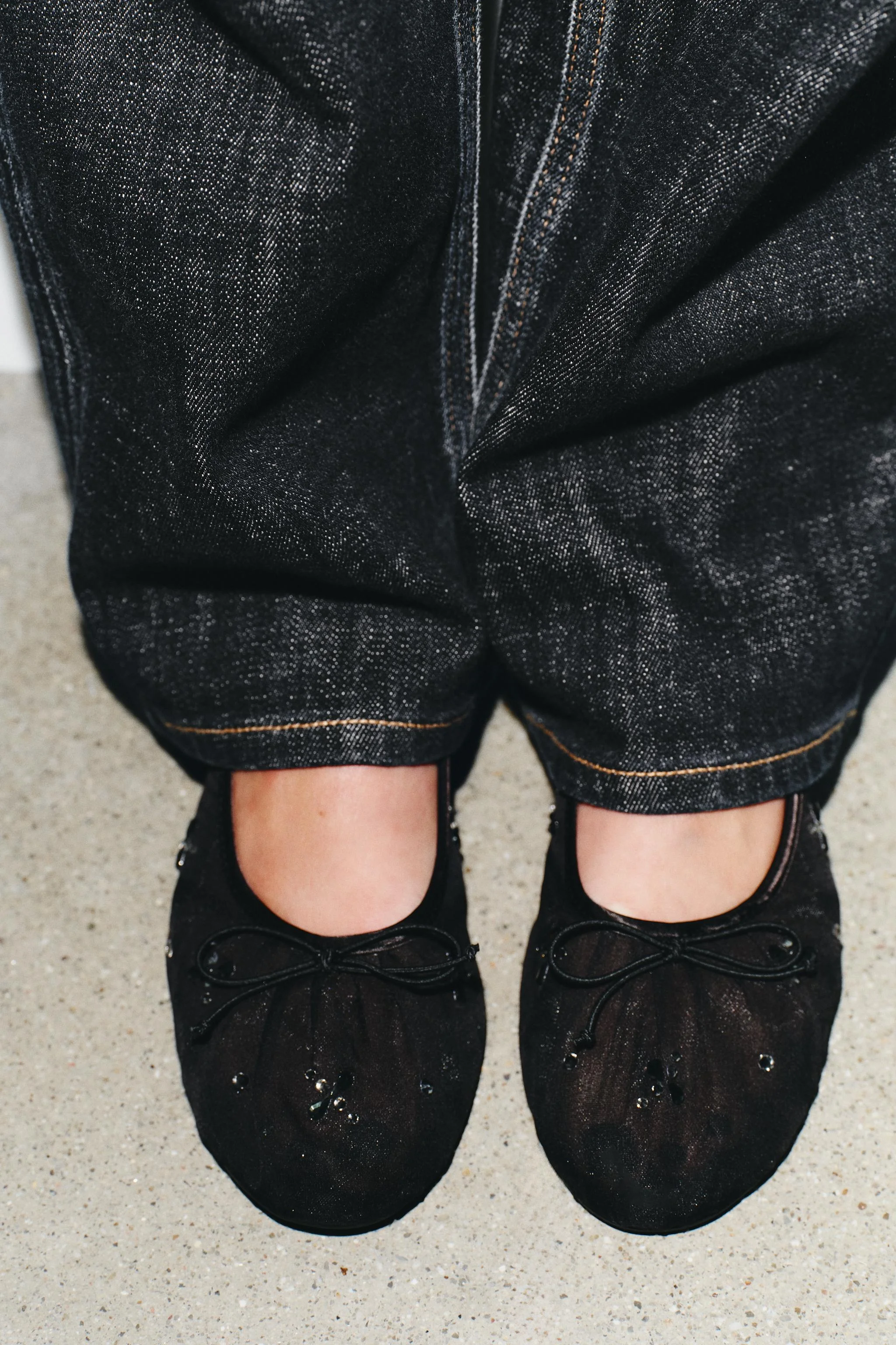 کفش باله تخت توری براق کفش باله تخت توری براق