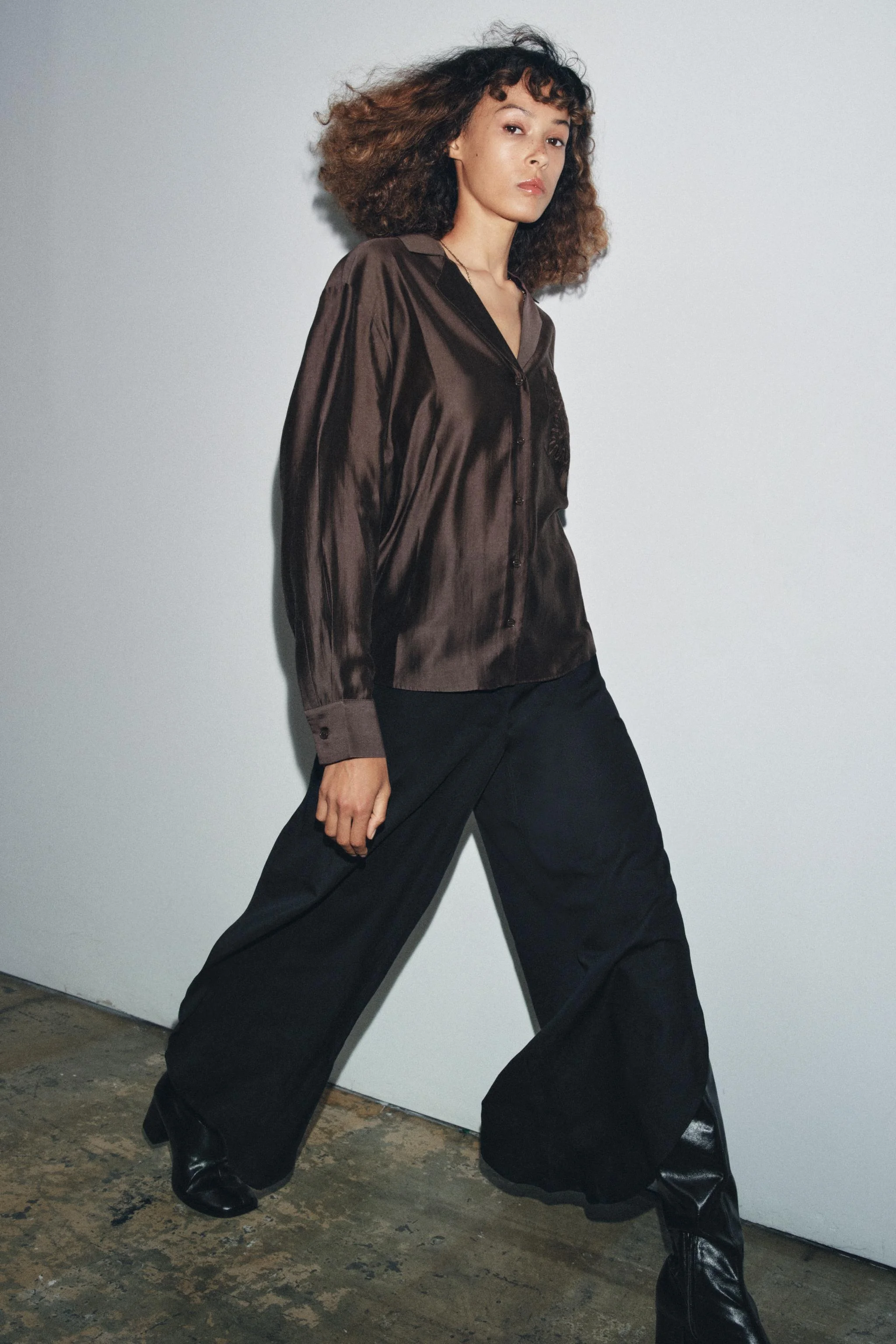 پیراهن جیب گلدوزی شده ZW COLLECTION