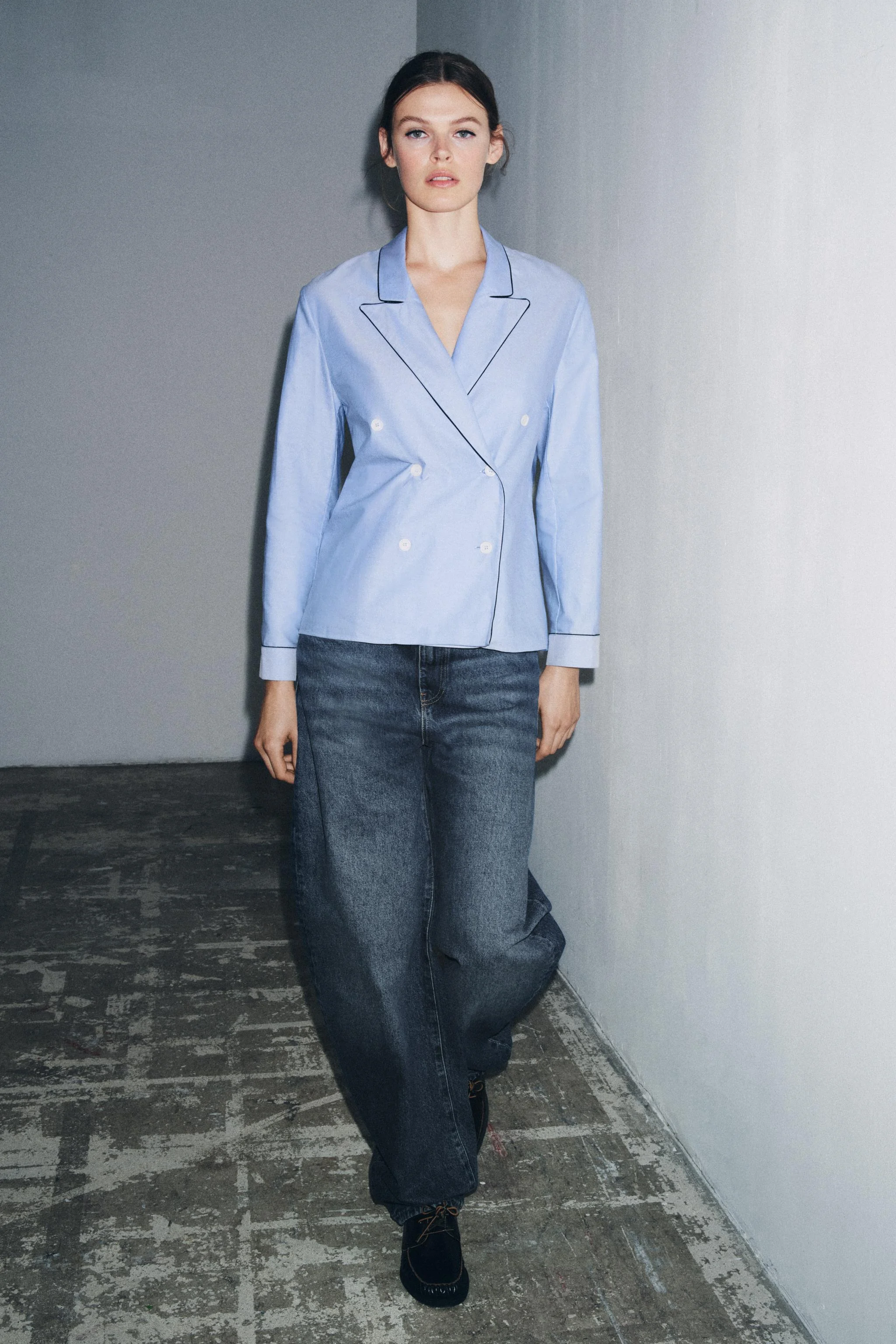 پیراهن زنانه مدل پیچازی با لبه های مغایر از کالکشن ZW