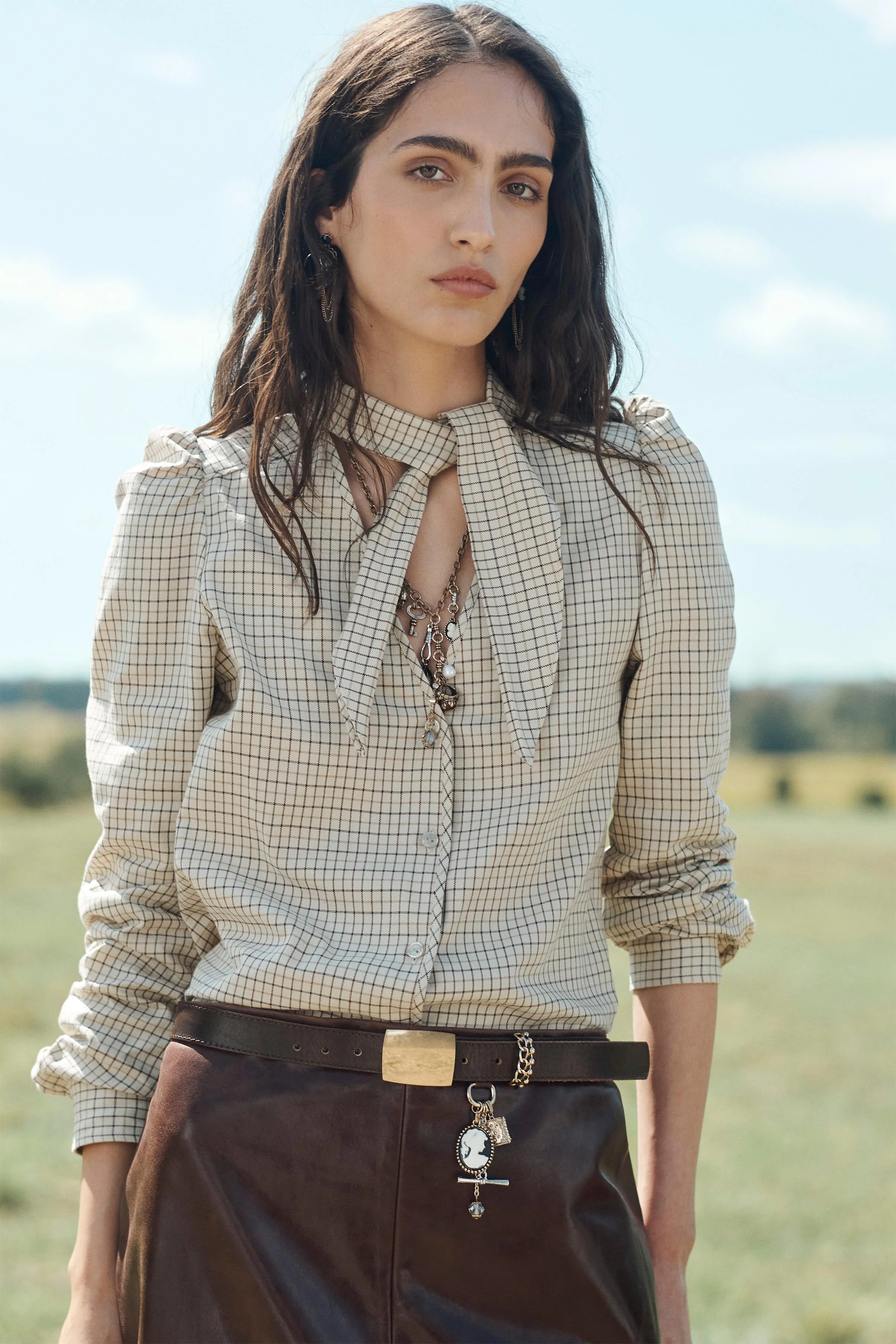 پیراهن چهارخانه نسخه محدود با بند