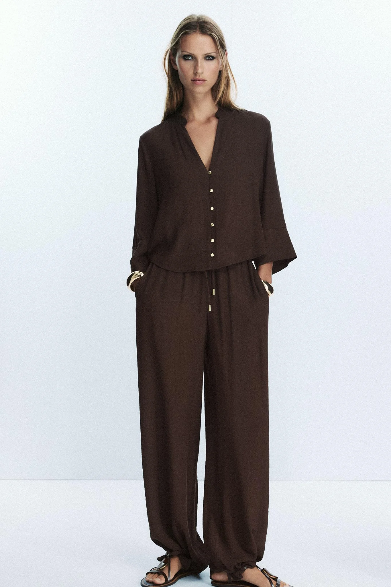 بلوز نخی با بافت توری