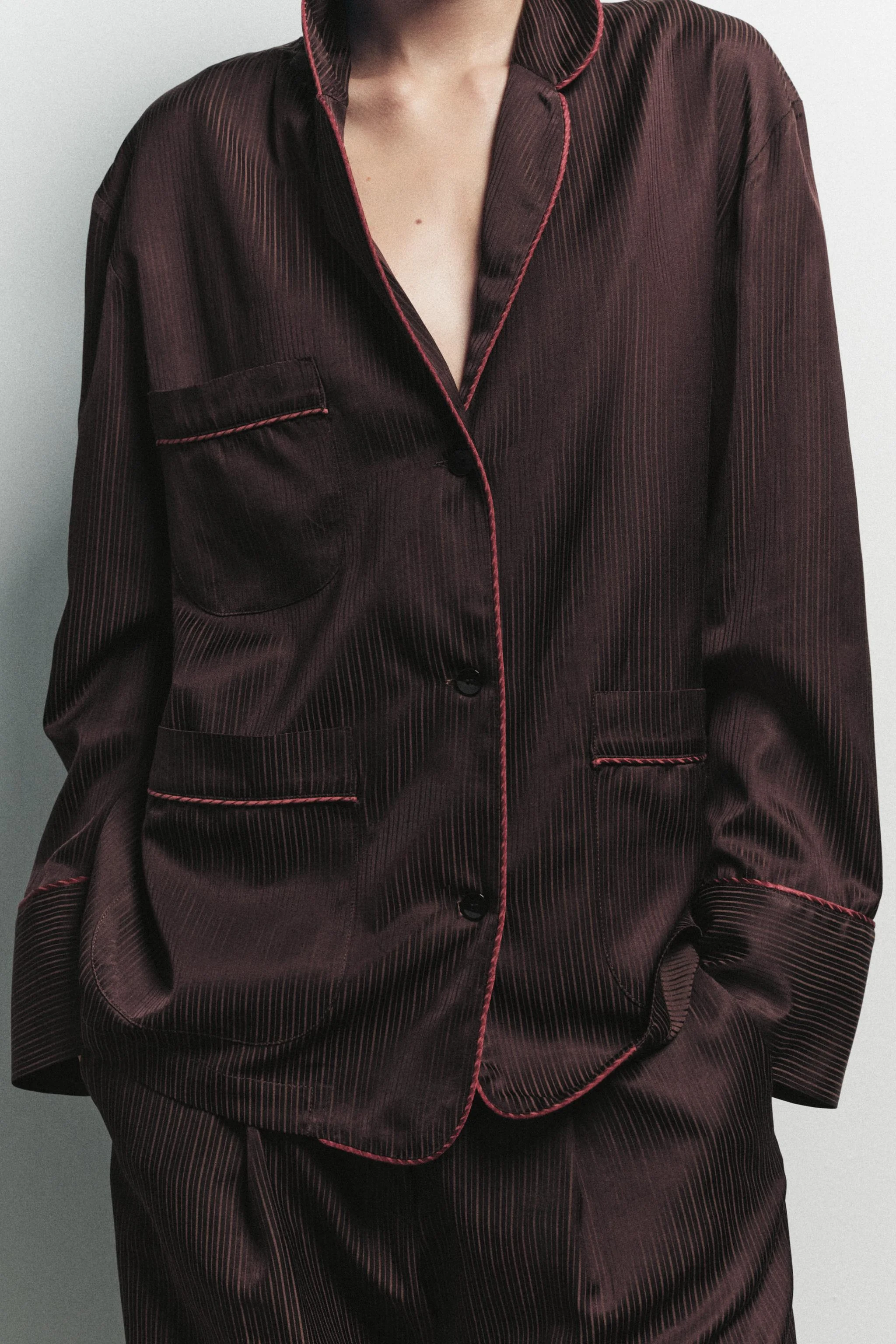 پیراهن طرح پیژامه راه راه متضاد