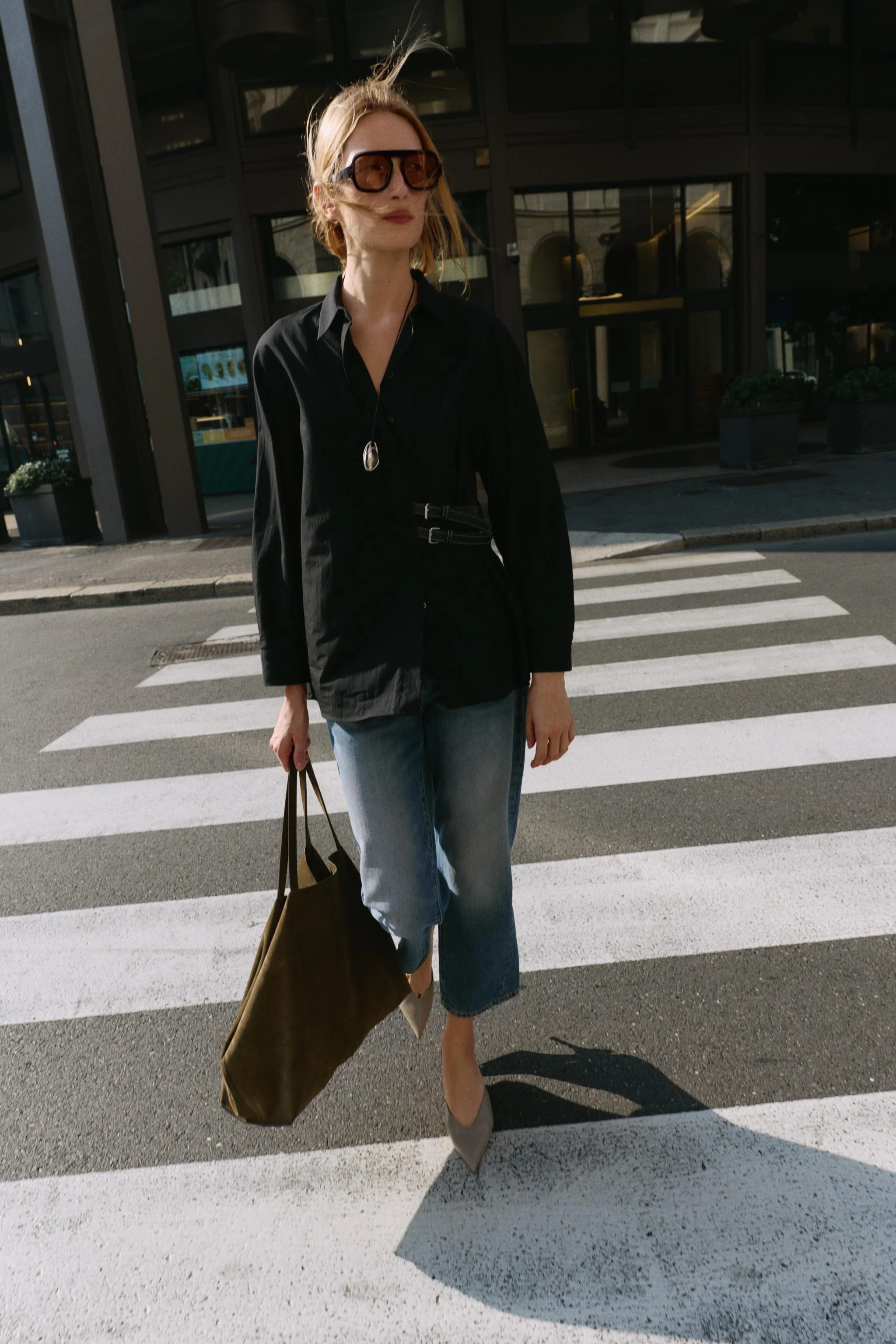 پیراهن پاپلین با جزئیات تزئینی