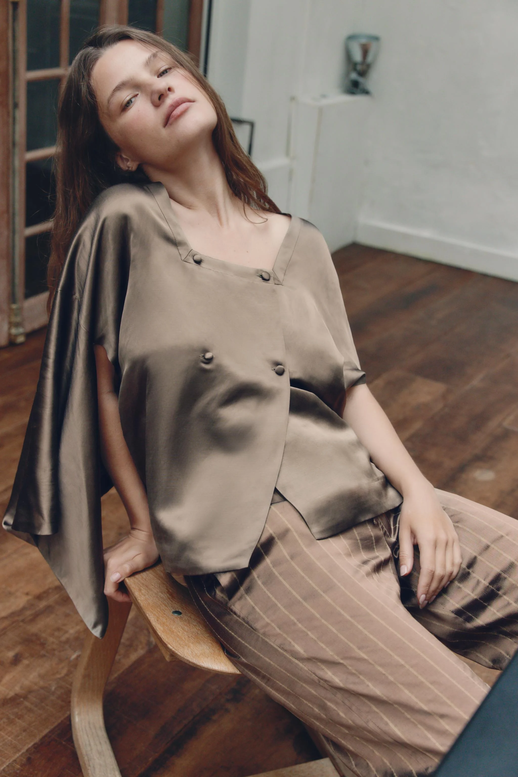 شومیز با بافت کتان