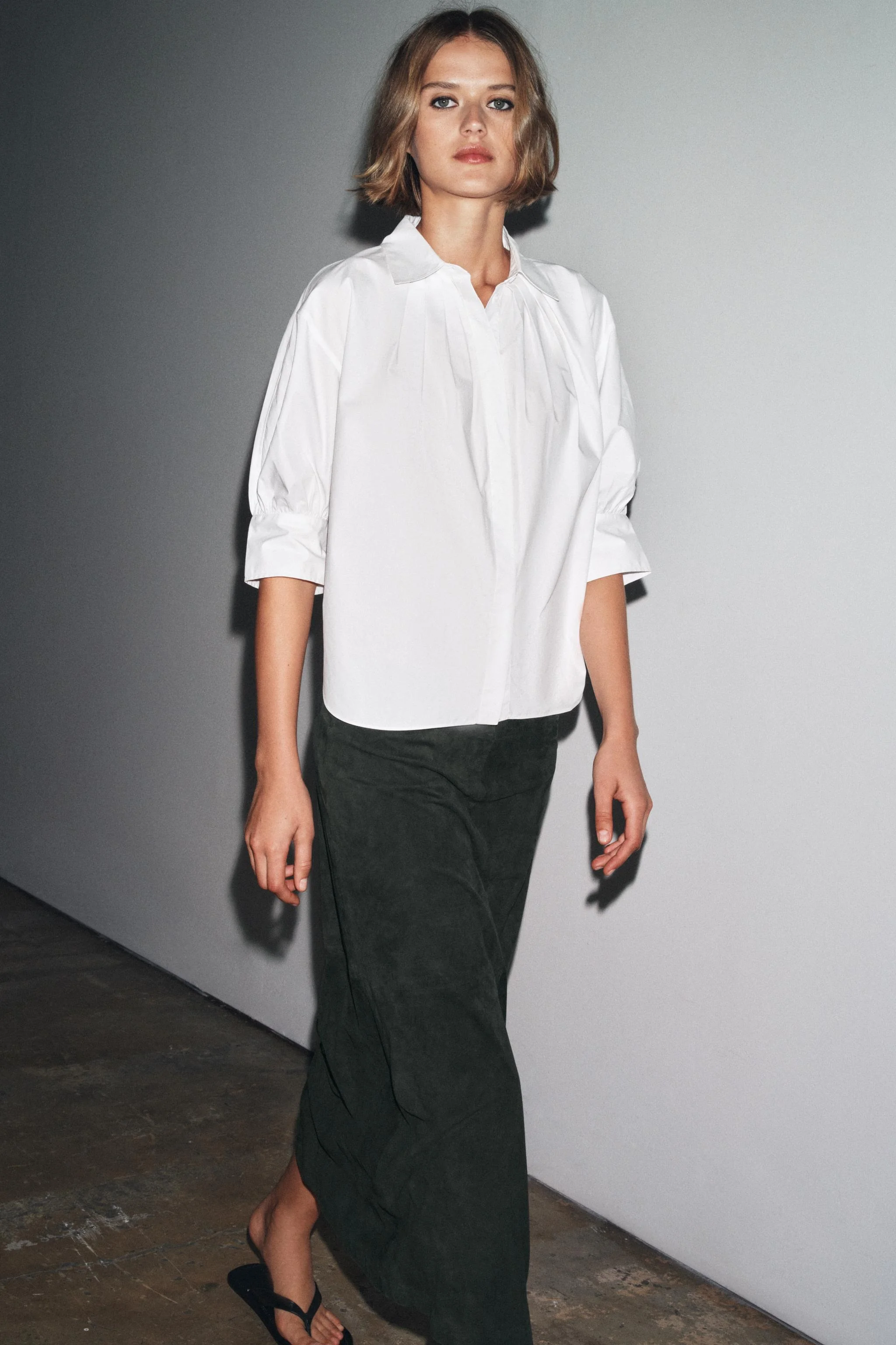 پیراهن آستین پفی پلیسه دار ZW COLLECTION