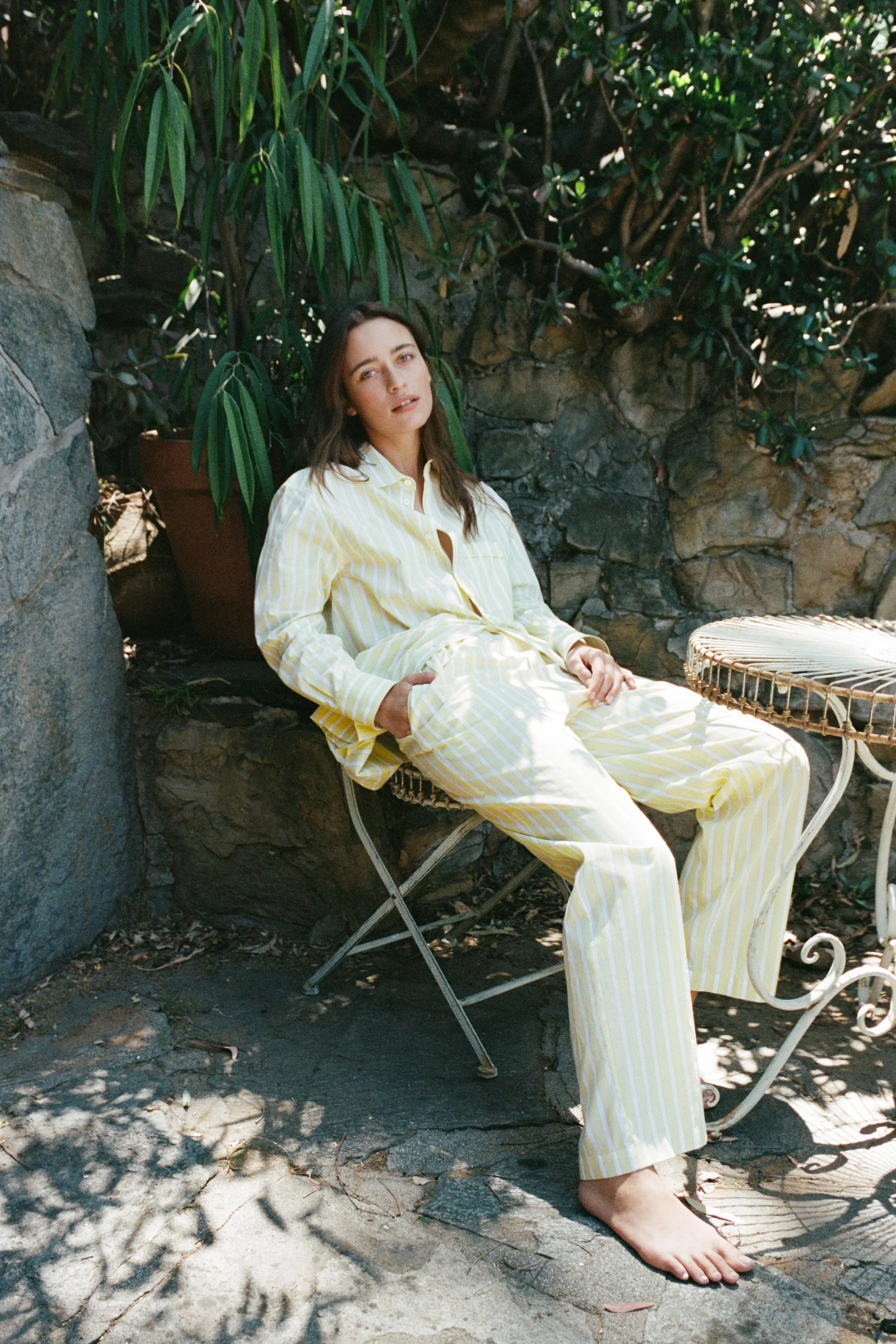 پیراهن راه راه به سبک لباس خواب