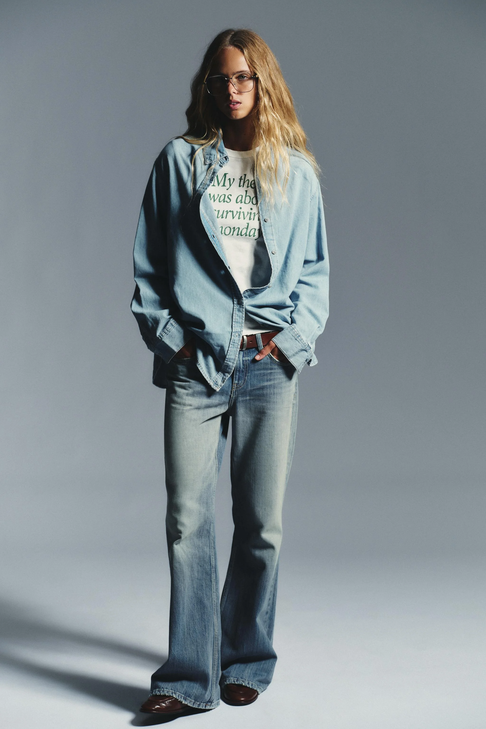 شومیز بلند جین TRF