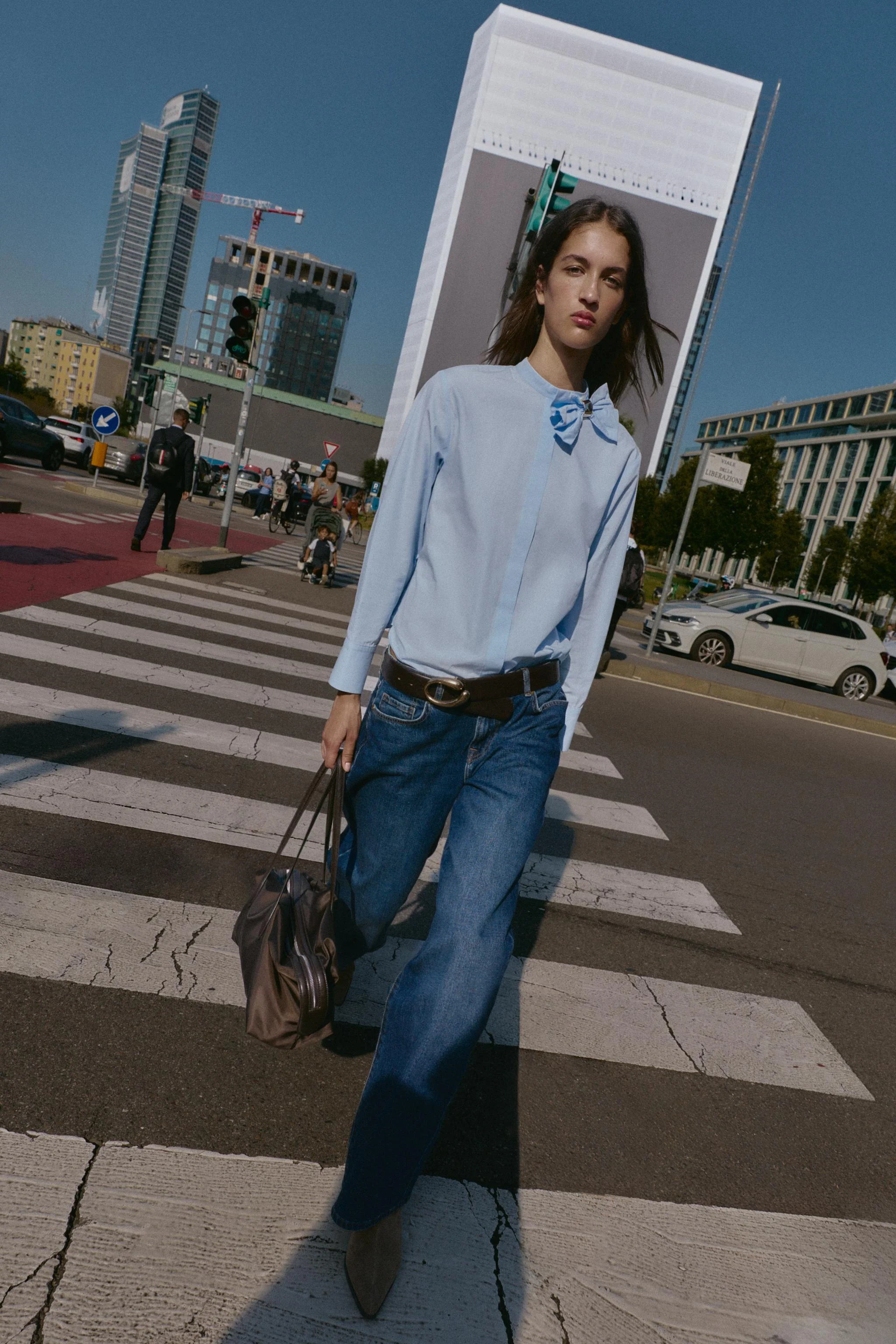 بلوز پاپلین با پاپیون