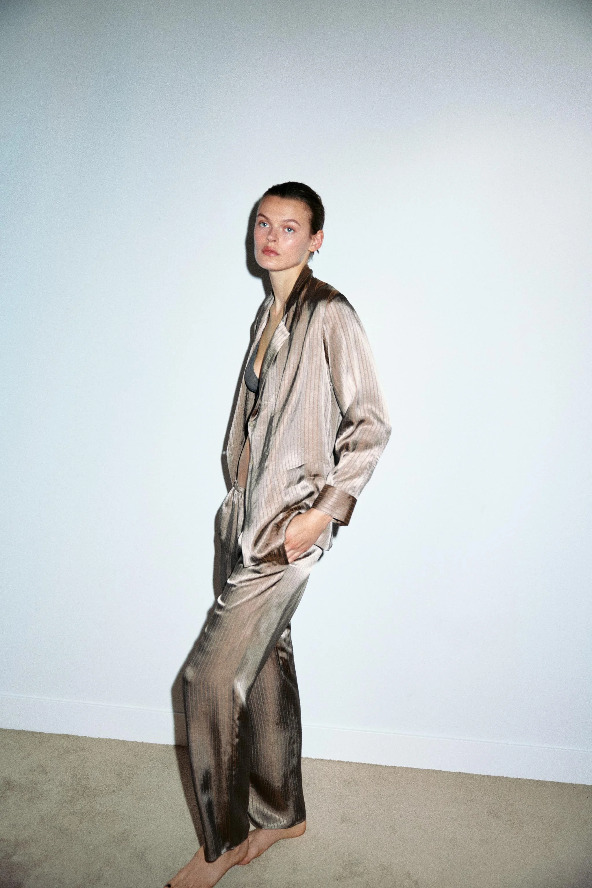 پیراهن راه راه به سبک لباس خواب