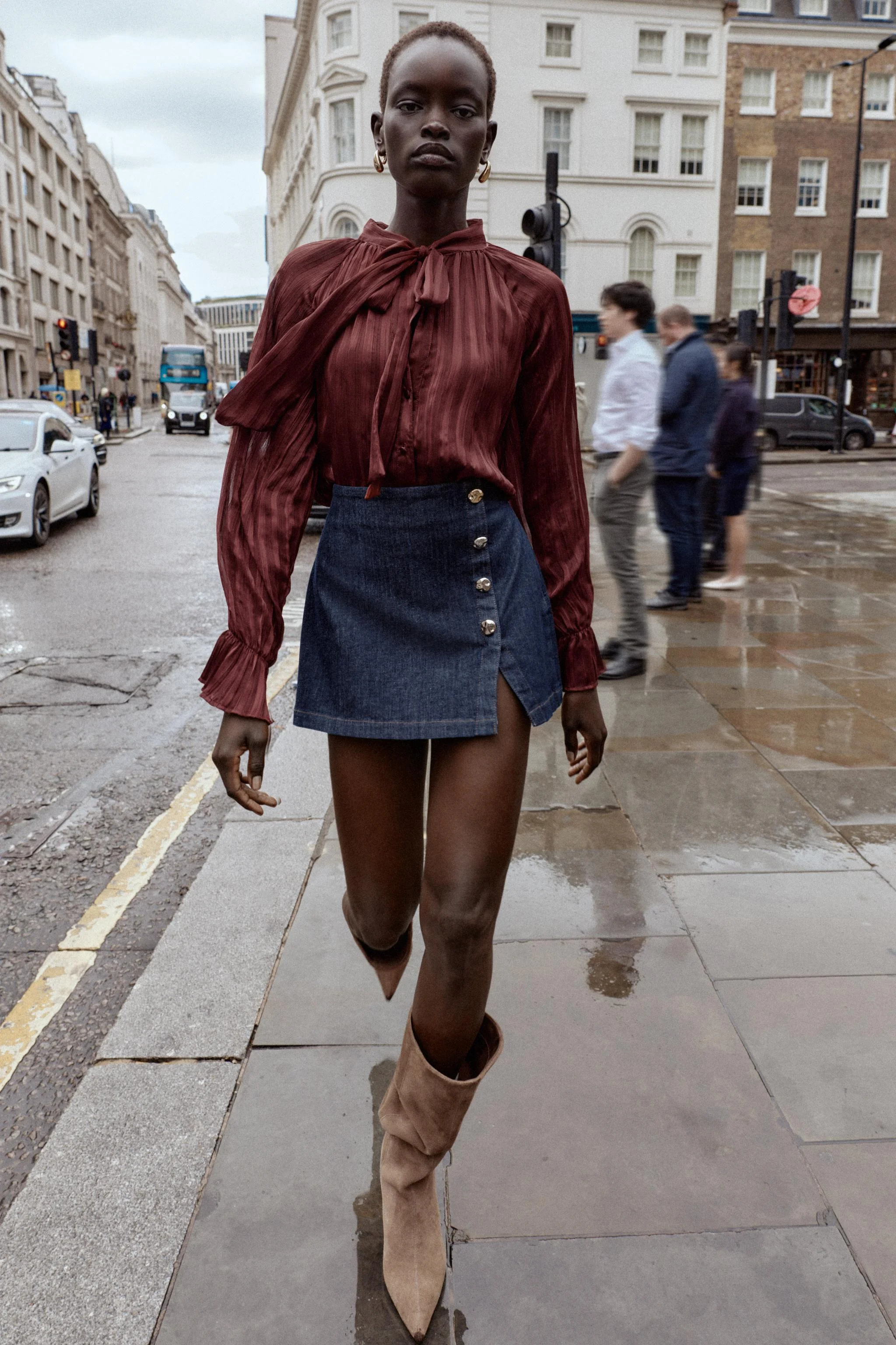 بلوز راه راه با پاپیون