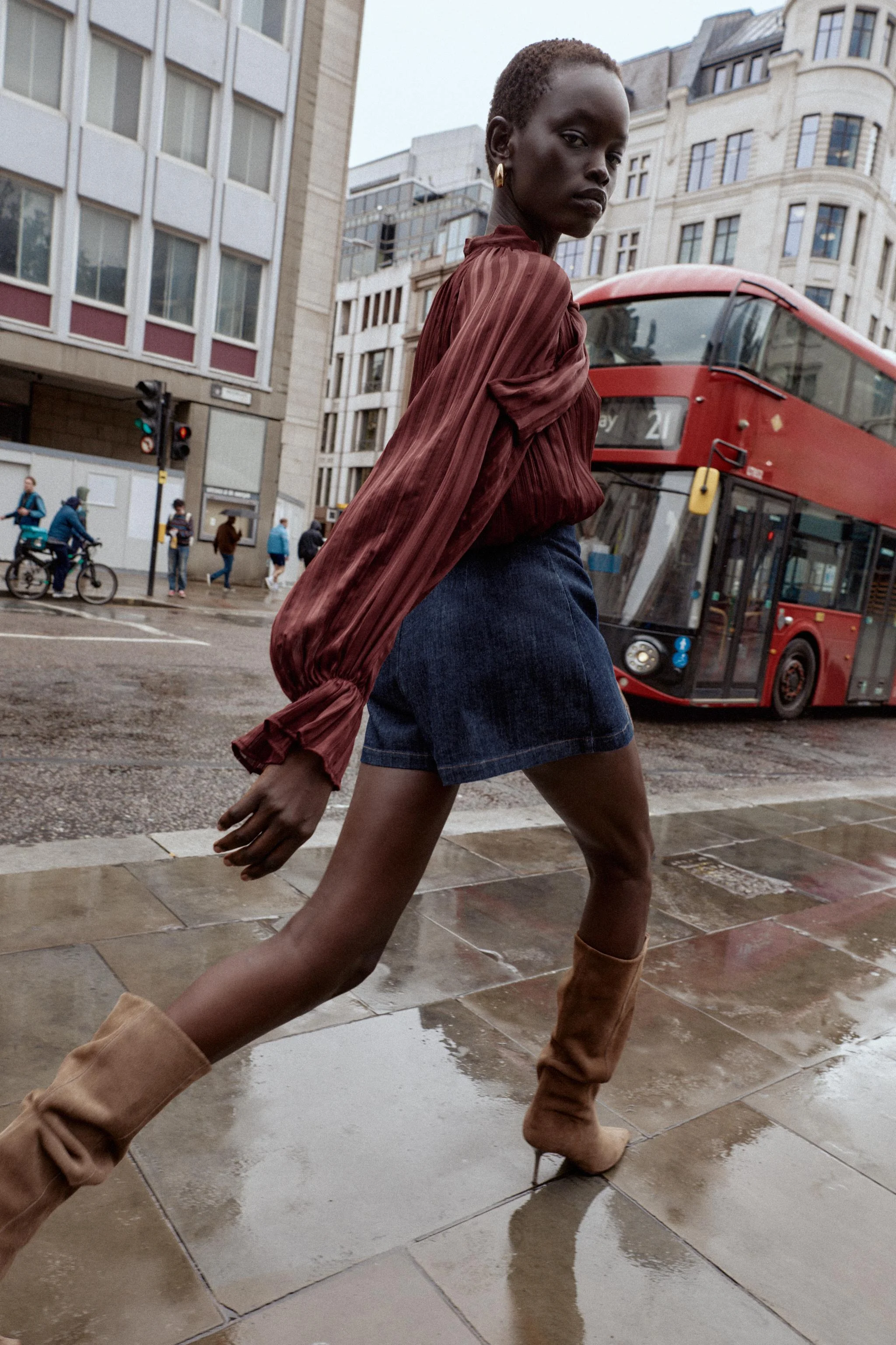 بلوز راه راه با پاپیون