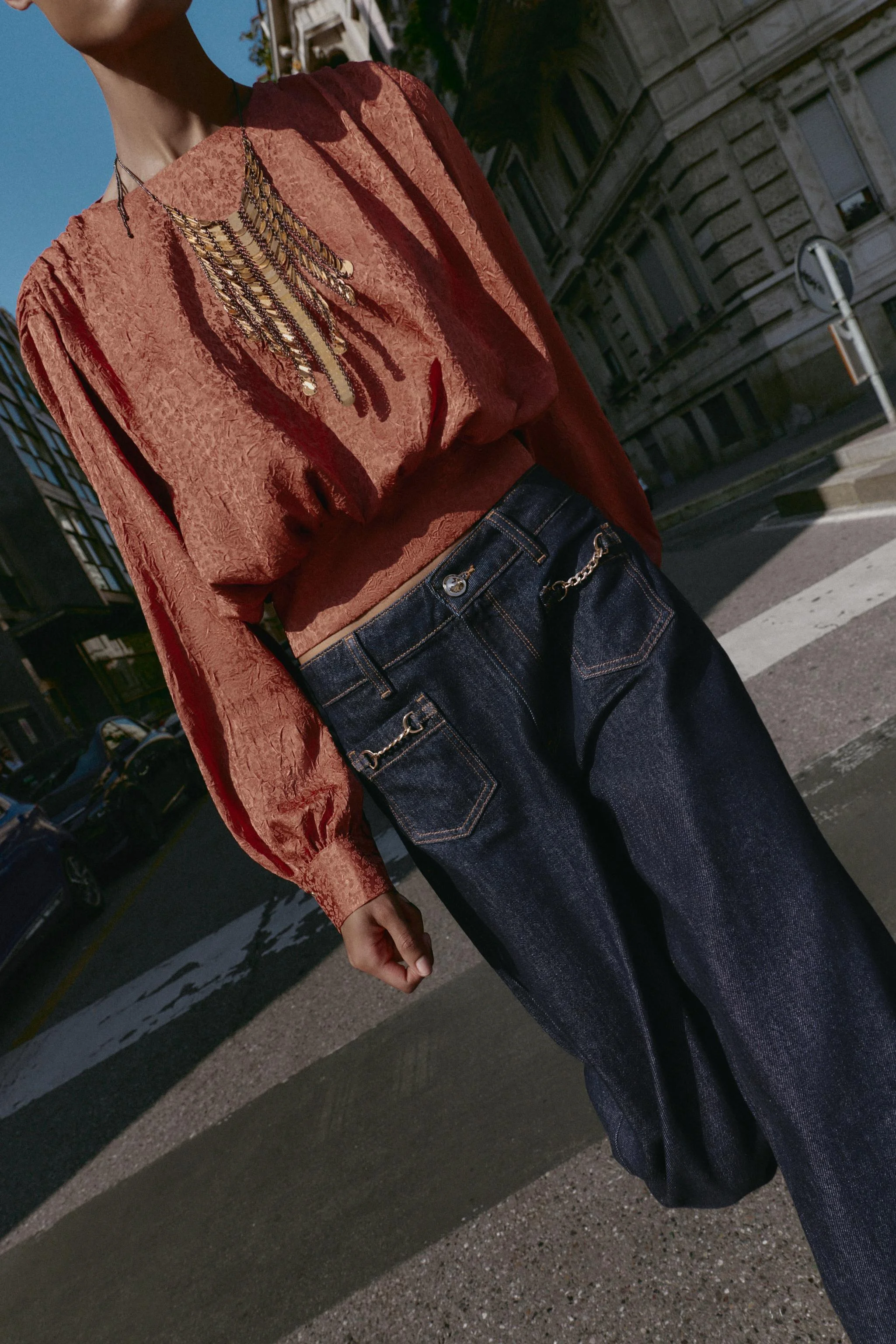 تاپ آستین بلند ژاکارد