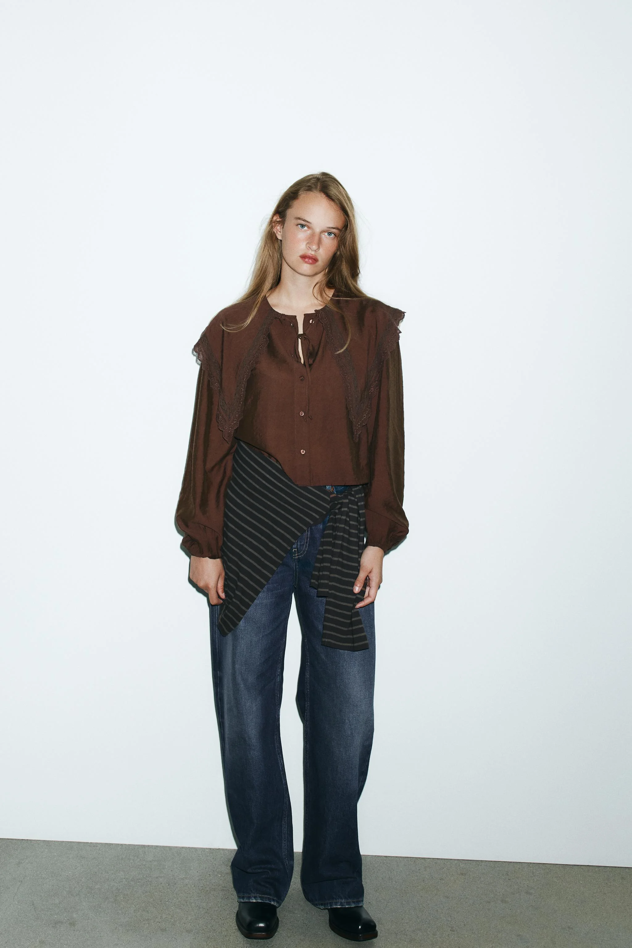 شومیز روان با یقه پیتر پن