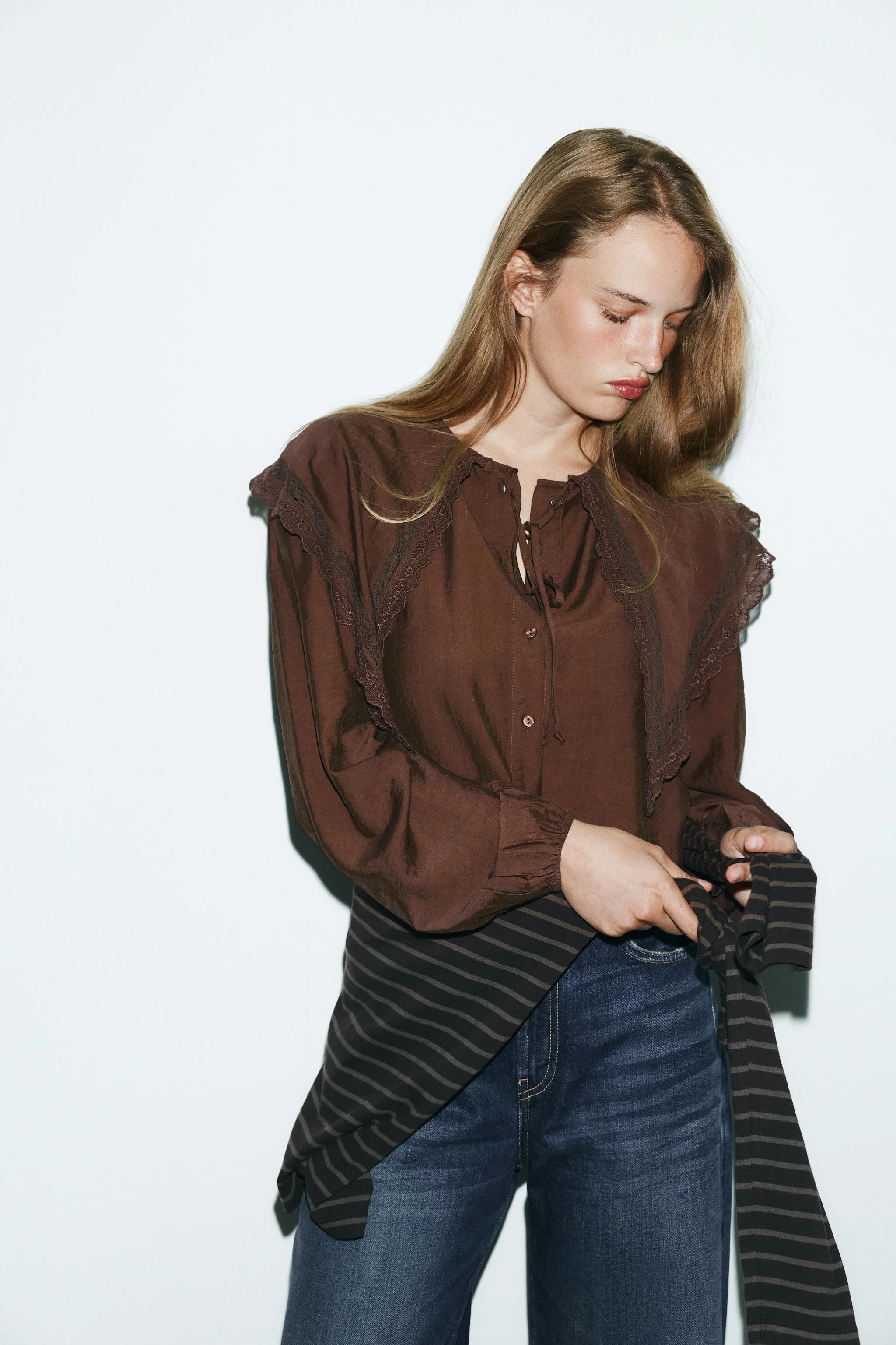 شومیز روان با یقه پیتر پن