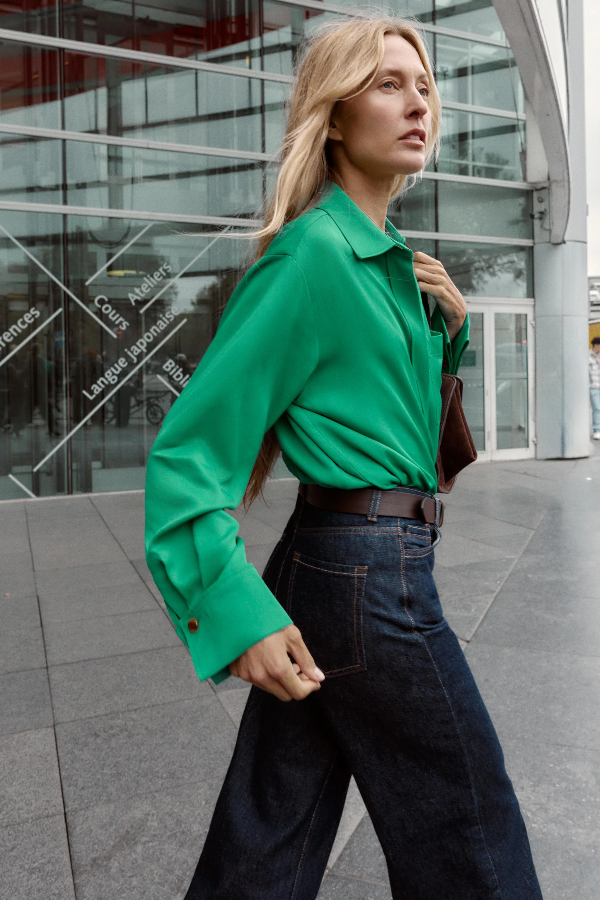 پیراهن ساتن با جیب