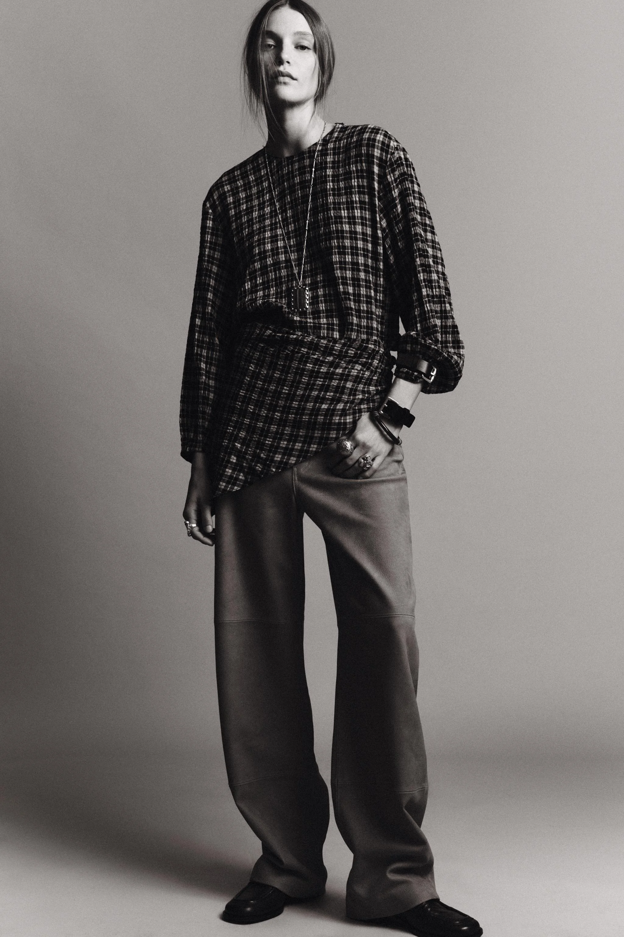 پیراهن طرح‌دار با شال چند حالته ZW COLLECTION