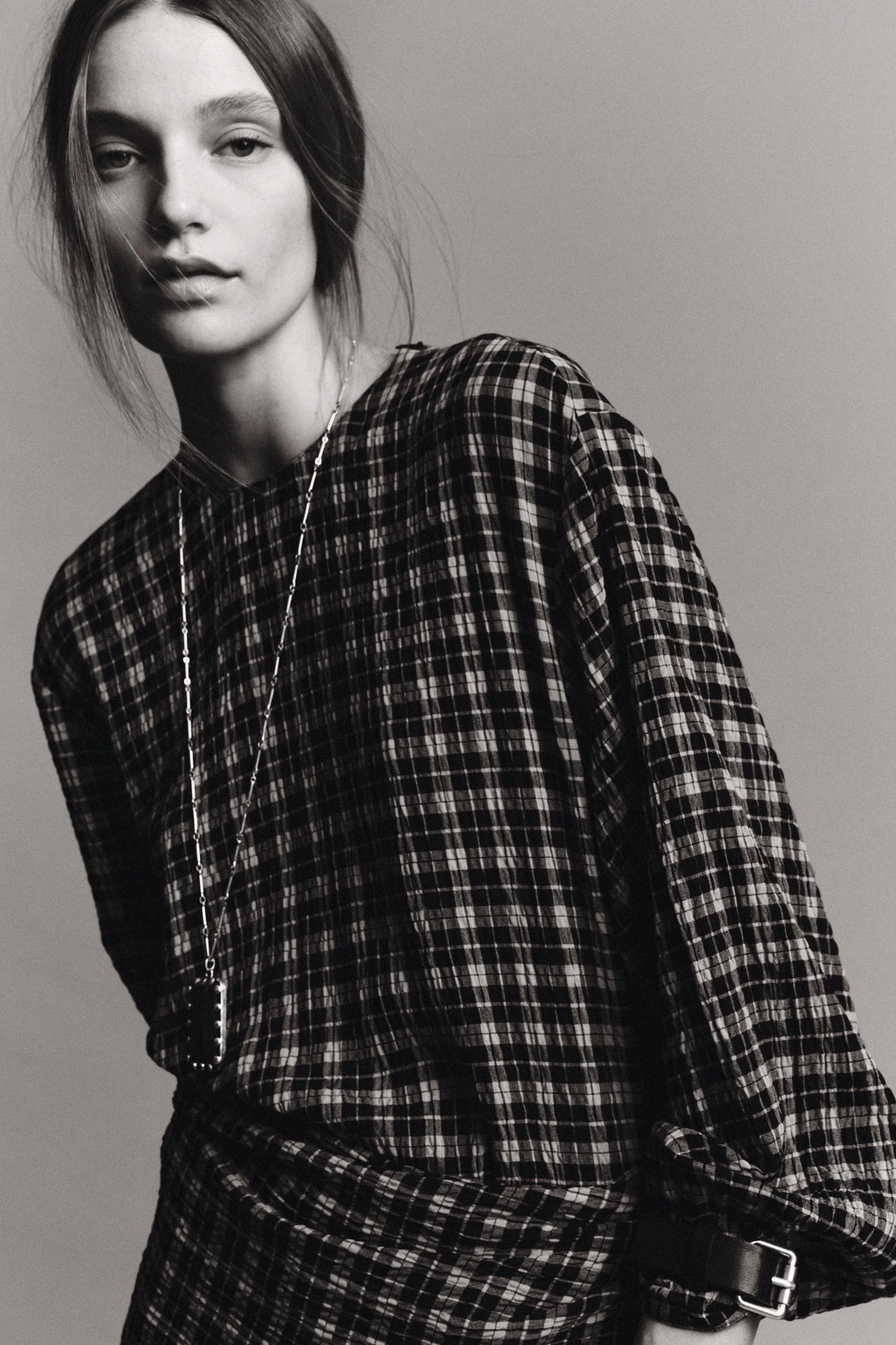 پیراهن طرح‌دار با شال چند حالته ZW COLLECTION