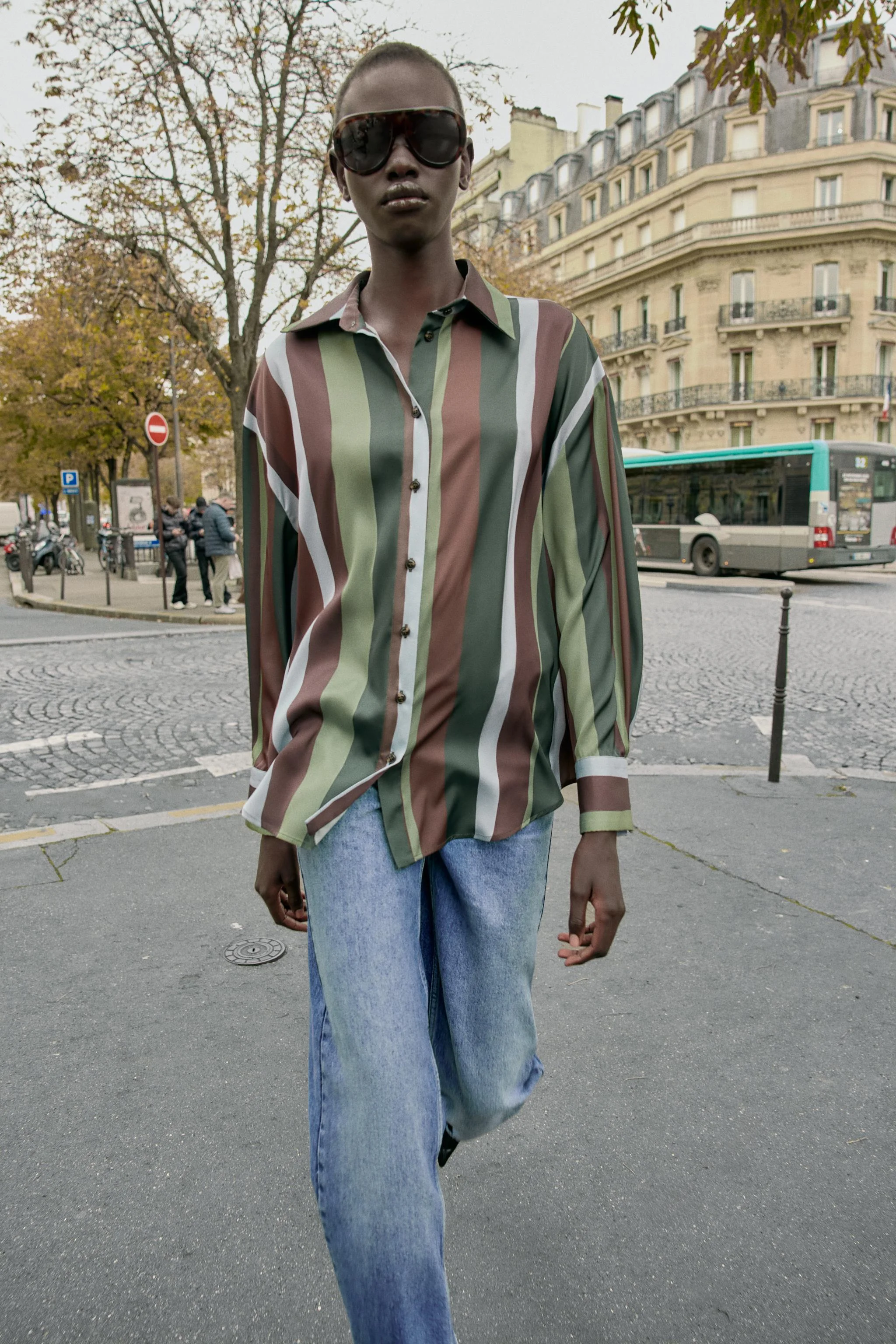 بلوز ساتن راه راه