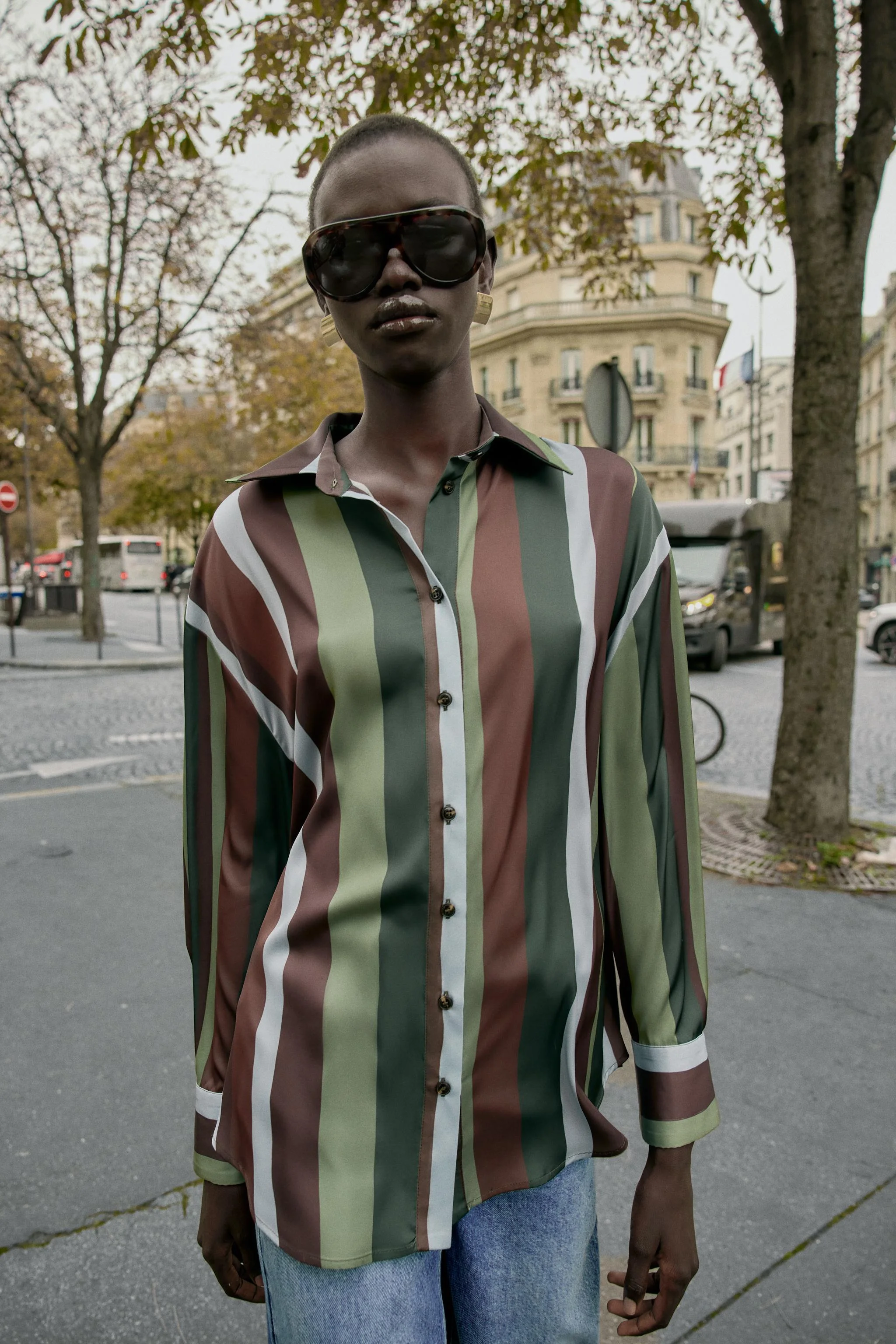 بلوز ساتن راه راه