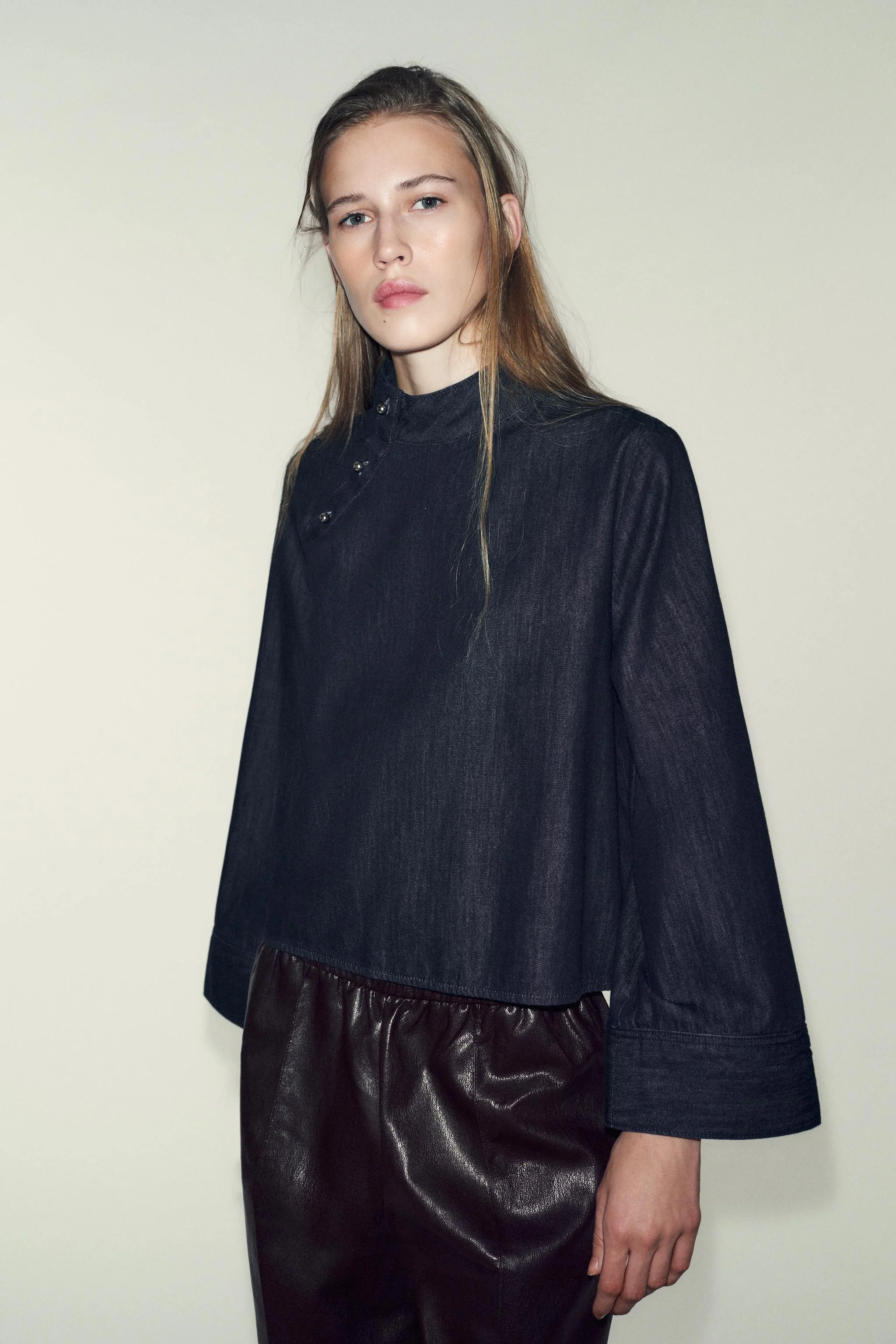 پیراهن یقه ایستاده جین Z1975