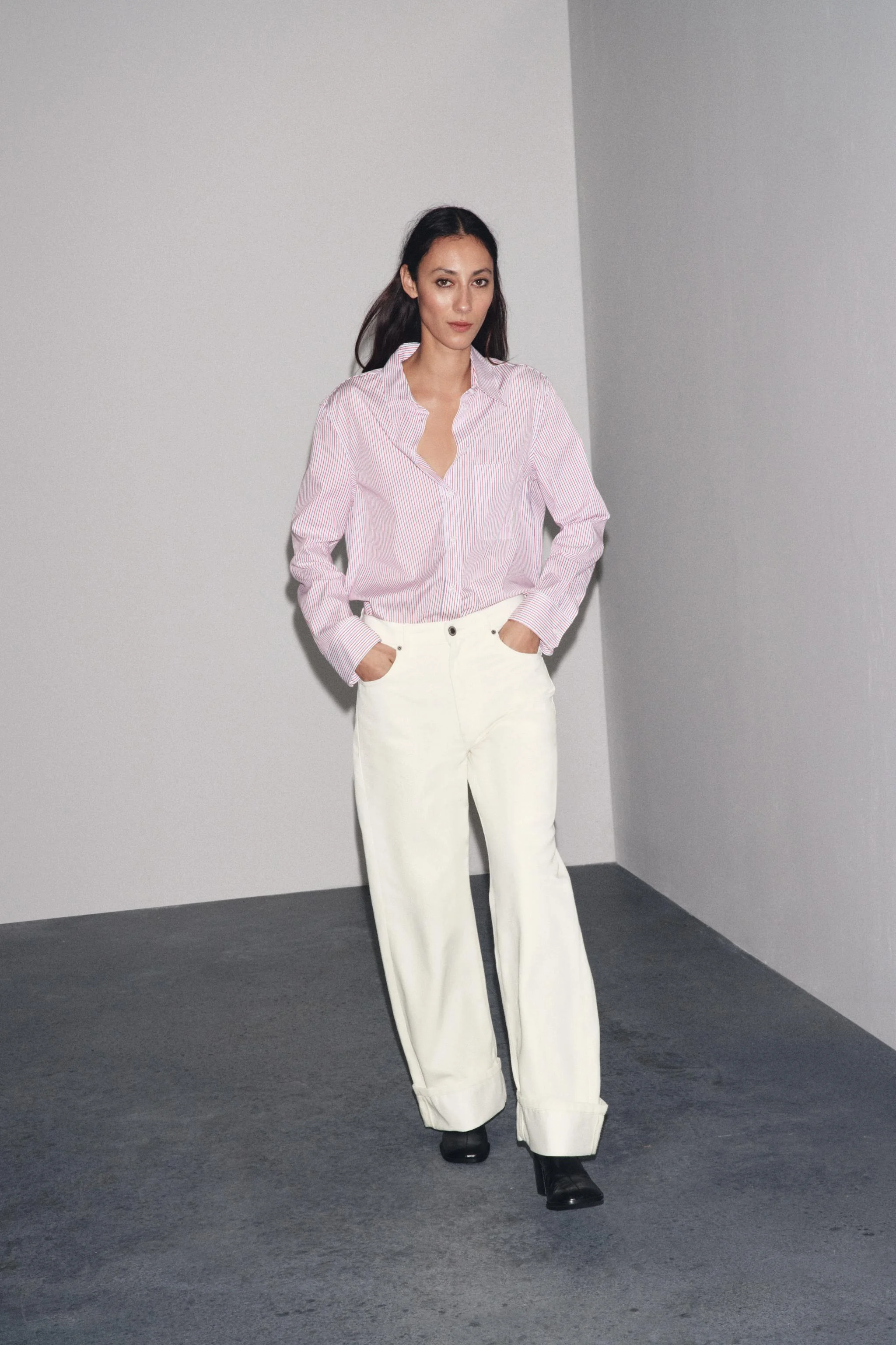 پیراهن راه راه پاپلین ZW COLLECTION