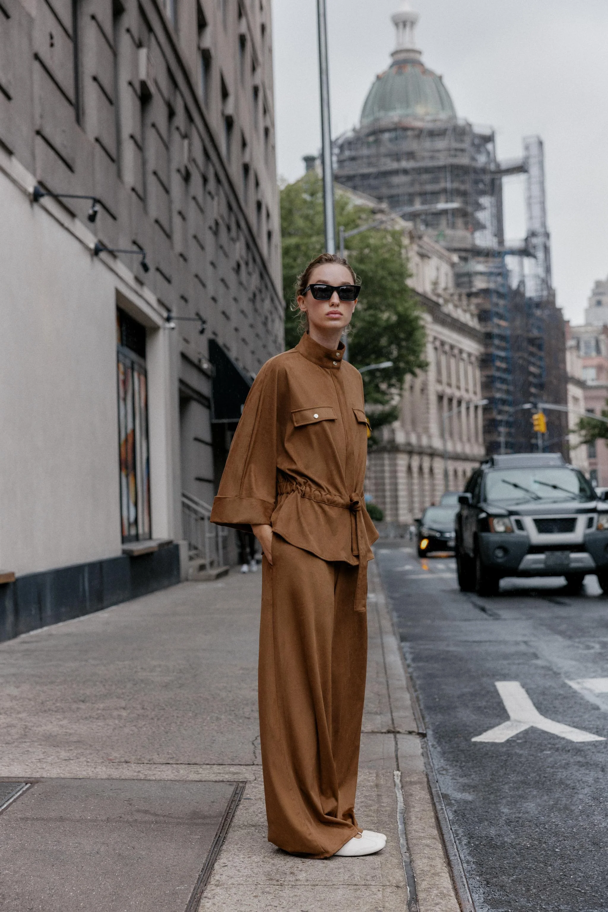 شومیز سافاری جیر مصنوعی