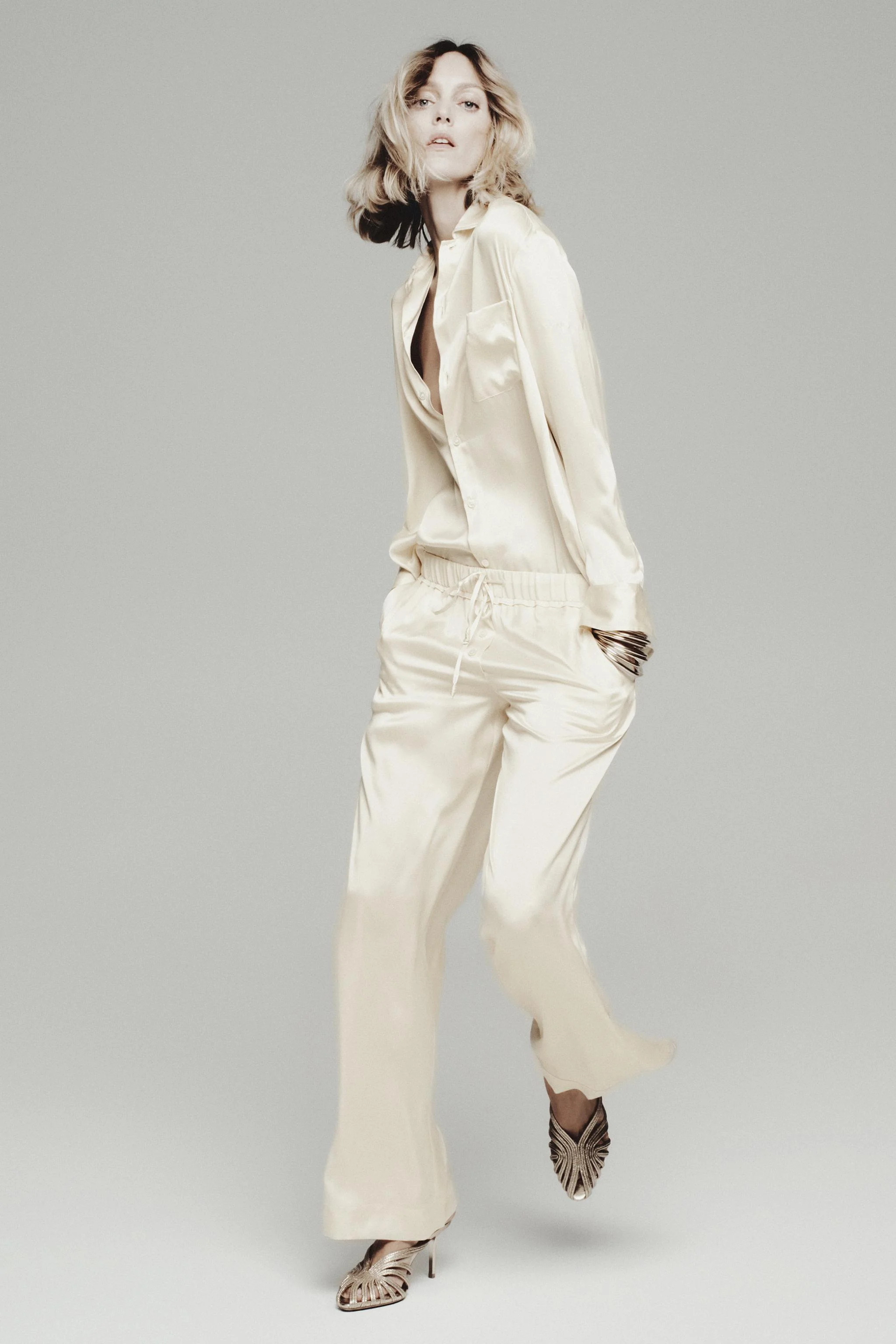 پیراهن ابریشمی 100% ZW COLLECTION با جیب