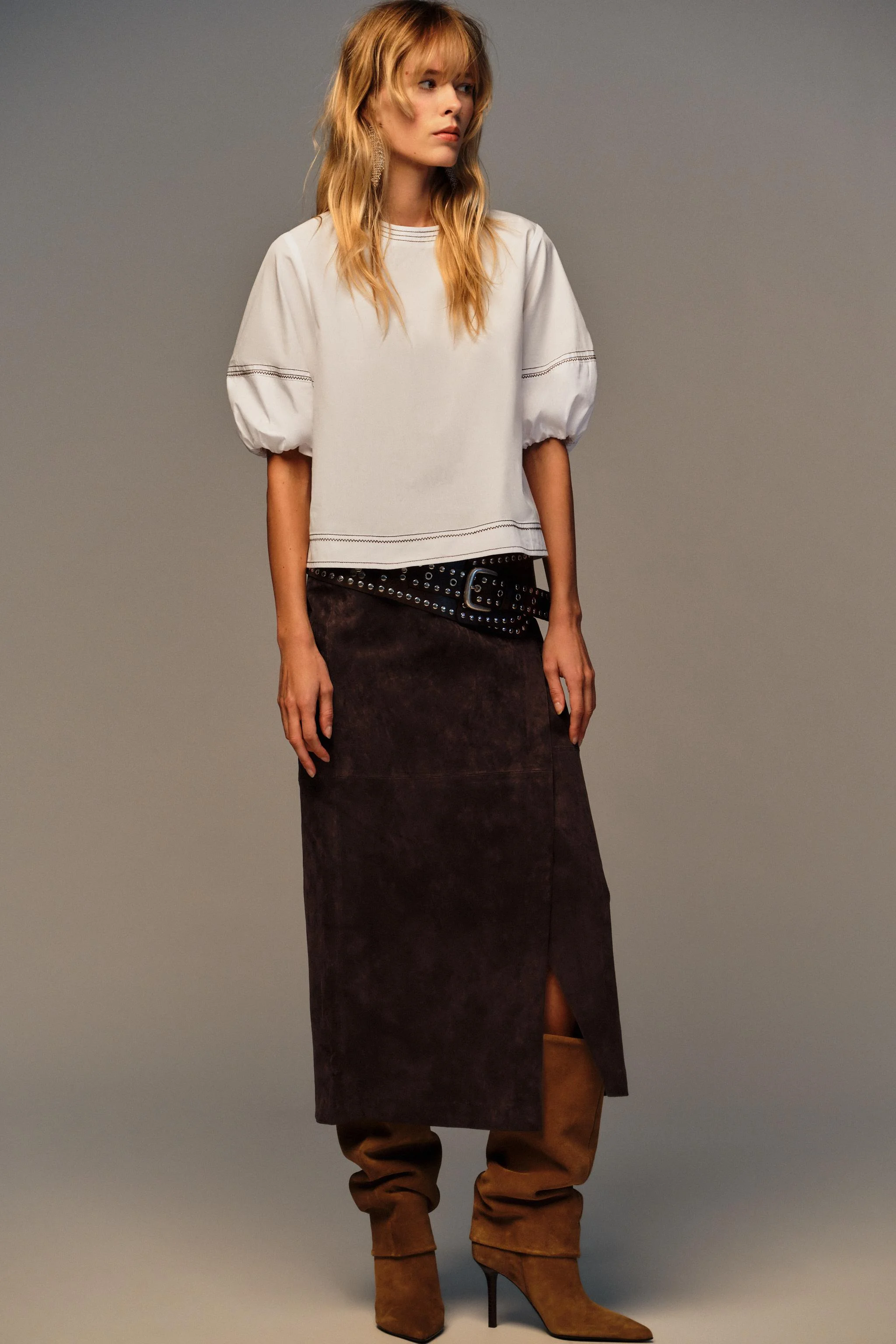 شومیز آستین پفی مدل بالونی