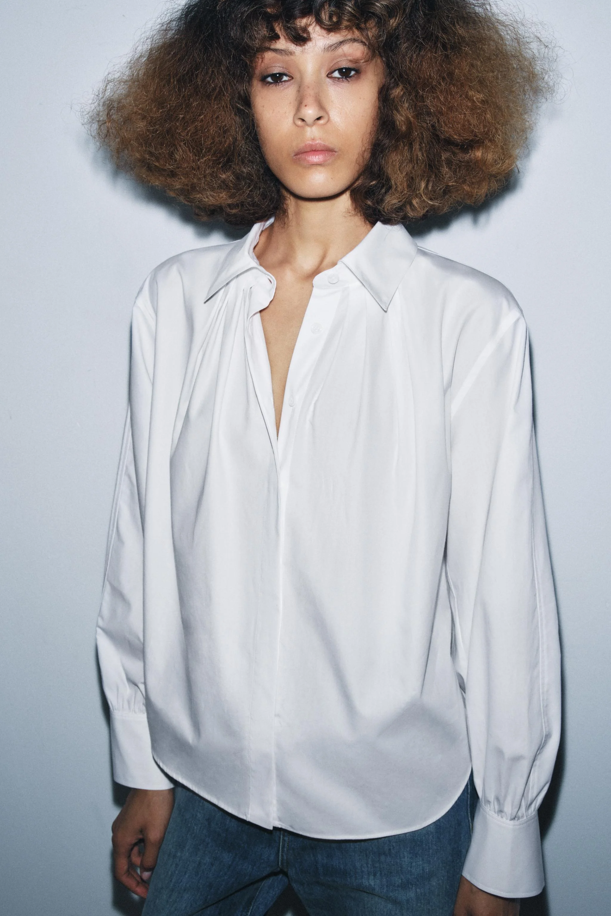 پیراهن پاپلین پلیسه دار ZW COLLECTION