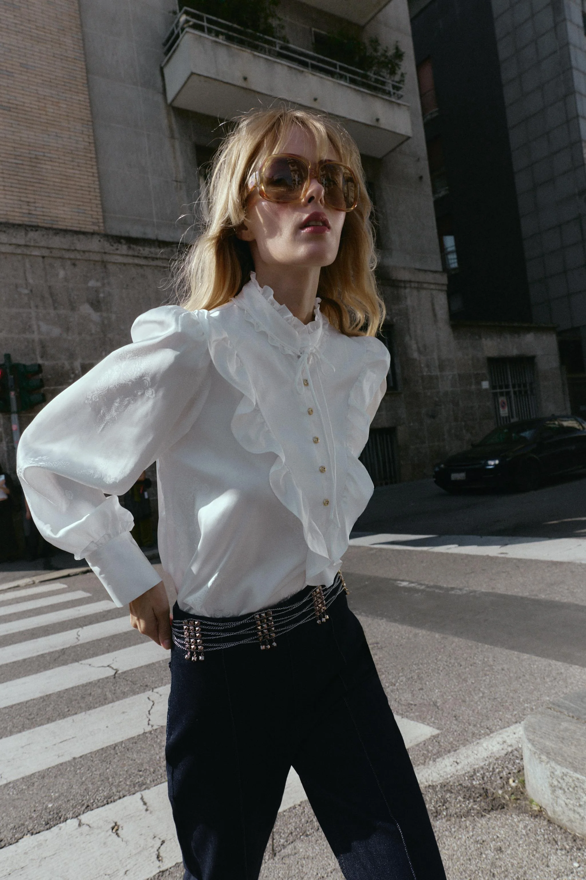 بلوز ساتن ژاکارد