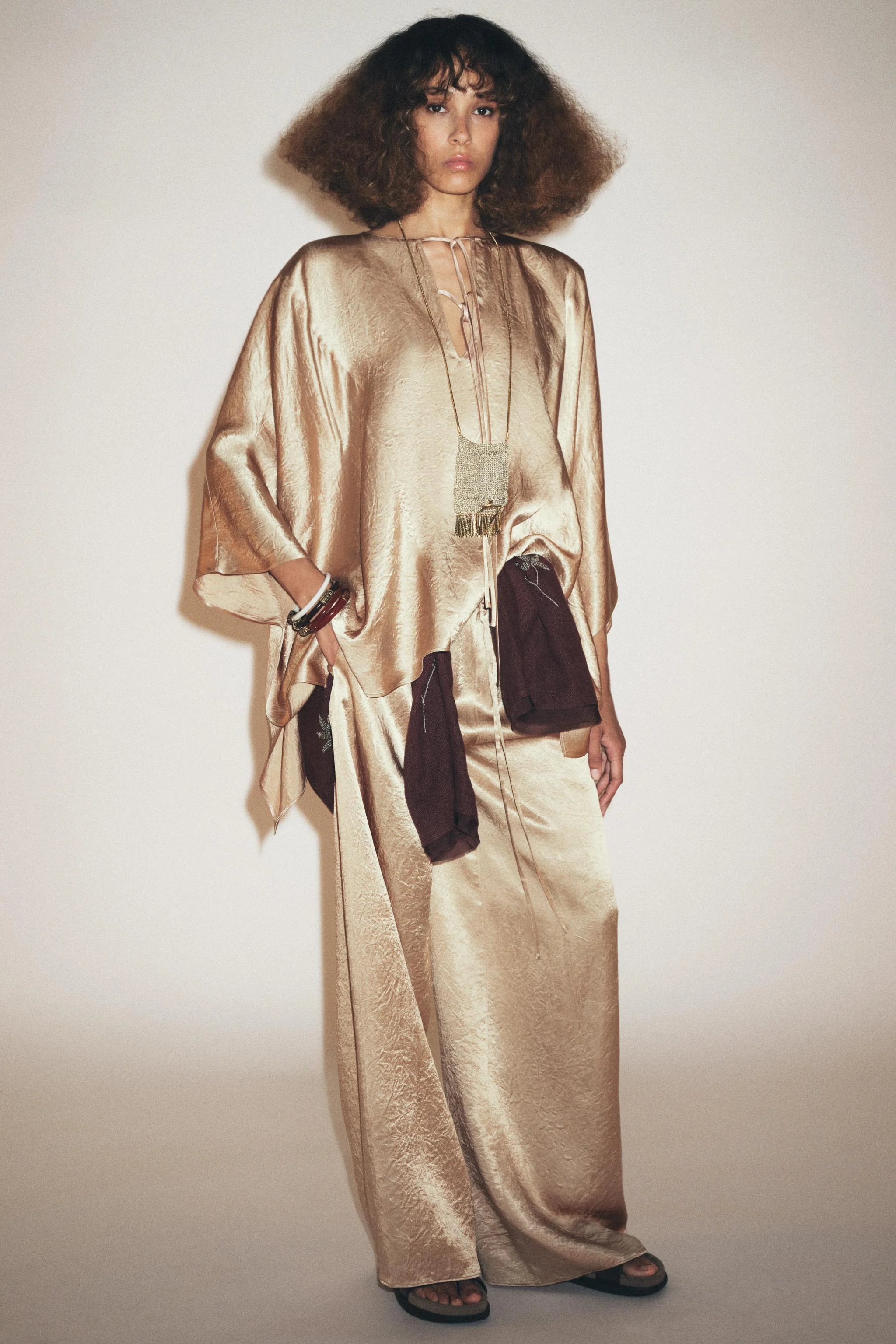 پیراهن شنلی ساتن ZW COLLECTION