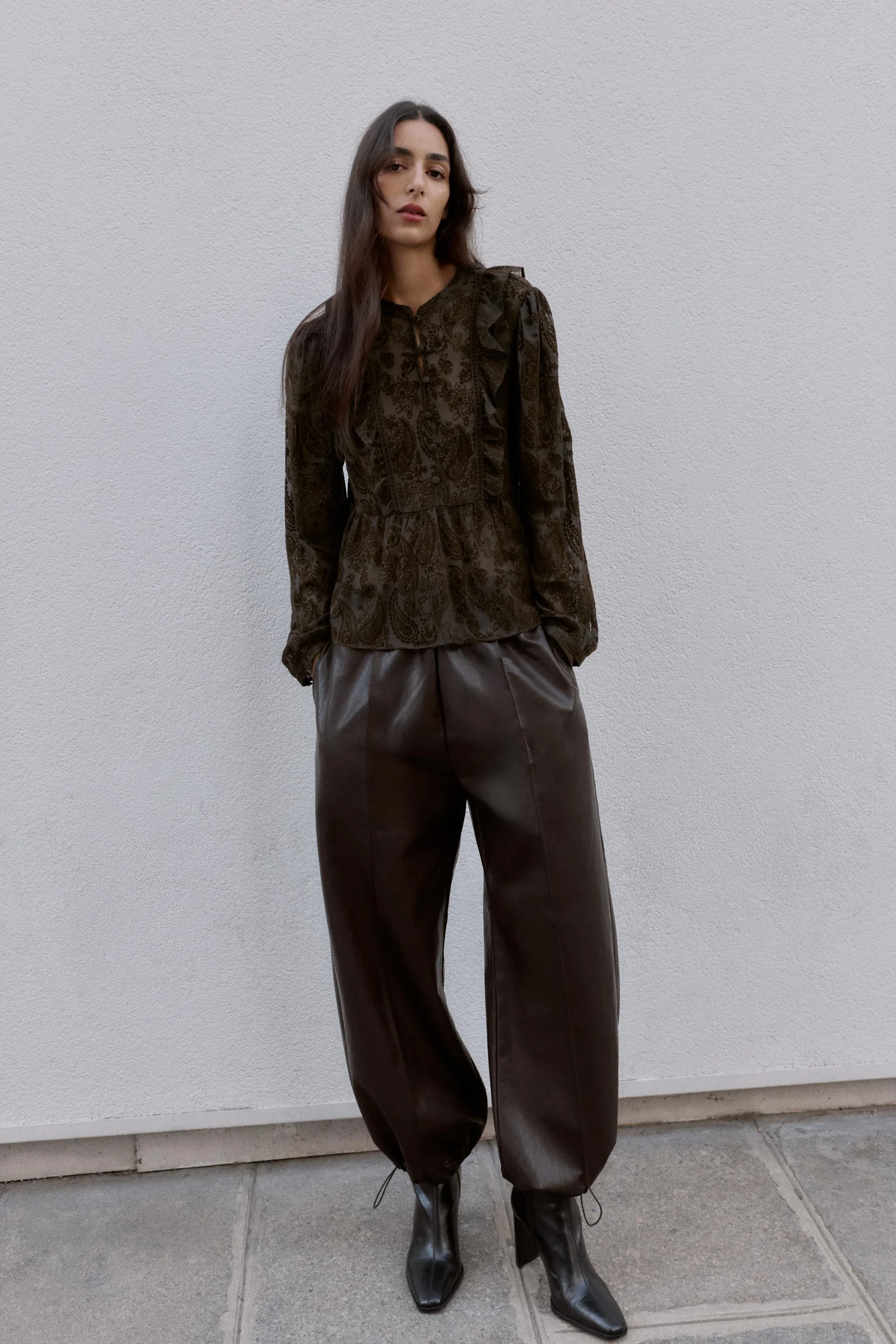 بلوز طرح‌دار چین‌دار