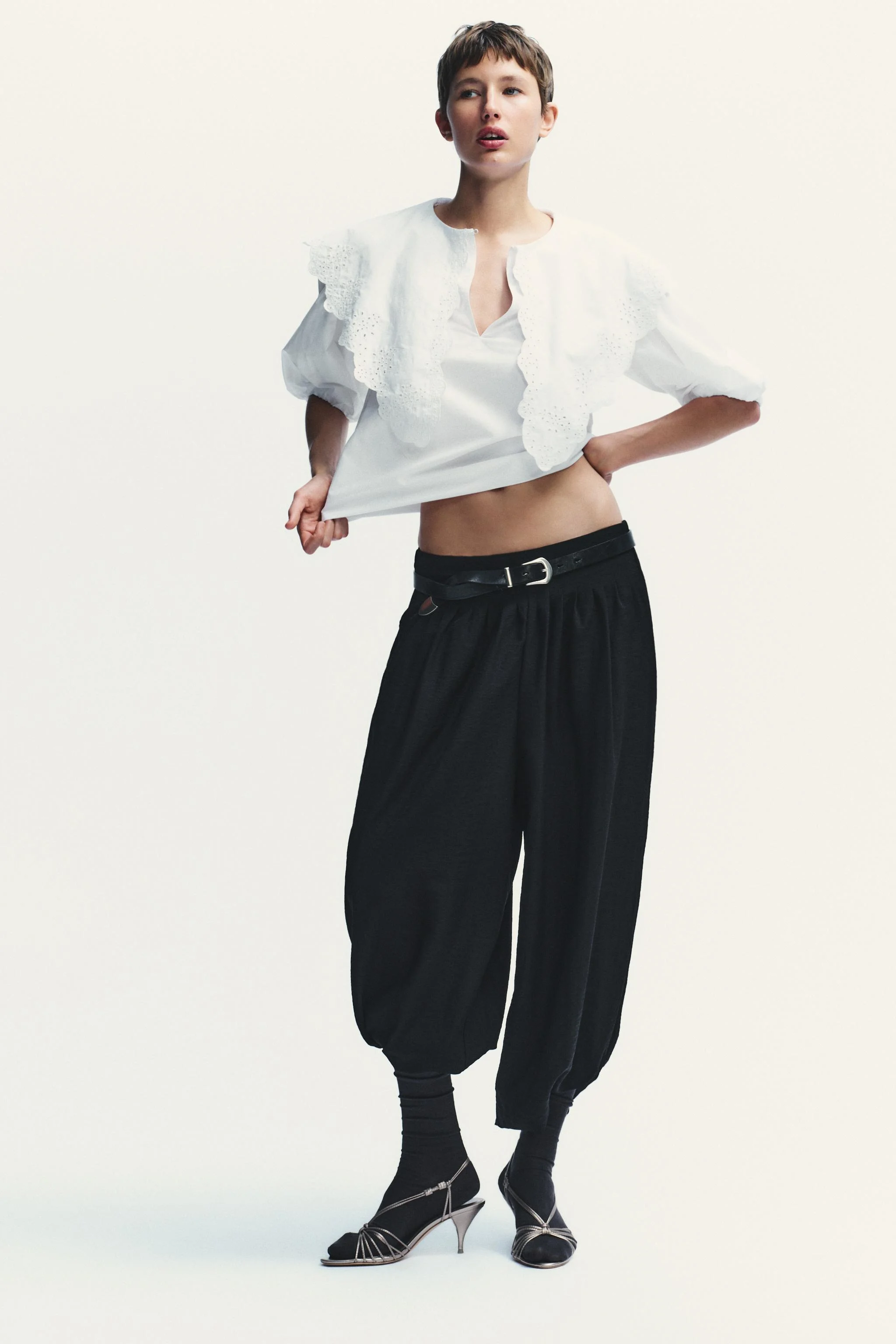 پیراهن پاپلین با یقه پیتر پن